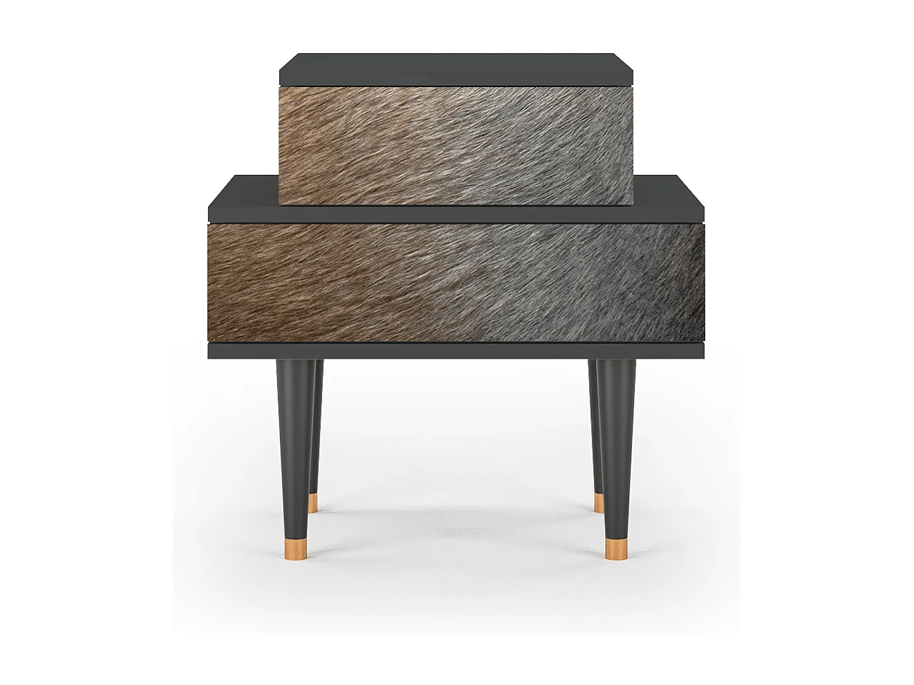 Table de nuit - 58х58х41 cm - NS1 - Peanut Hair, Anthracite