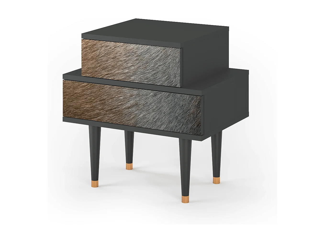 Table de nuit - 58х58х41 cm - NS1 - Peanut Hair, Anthracite