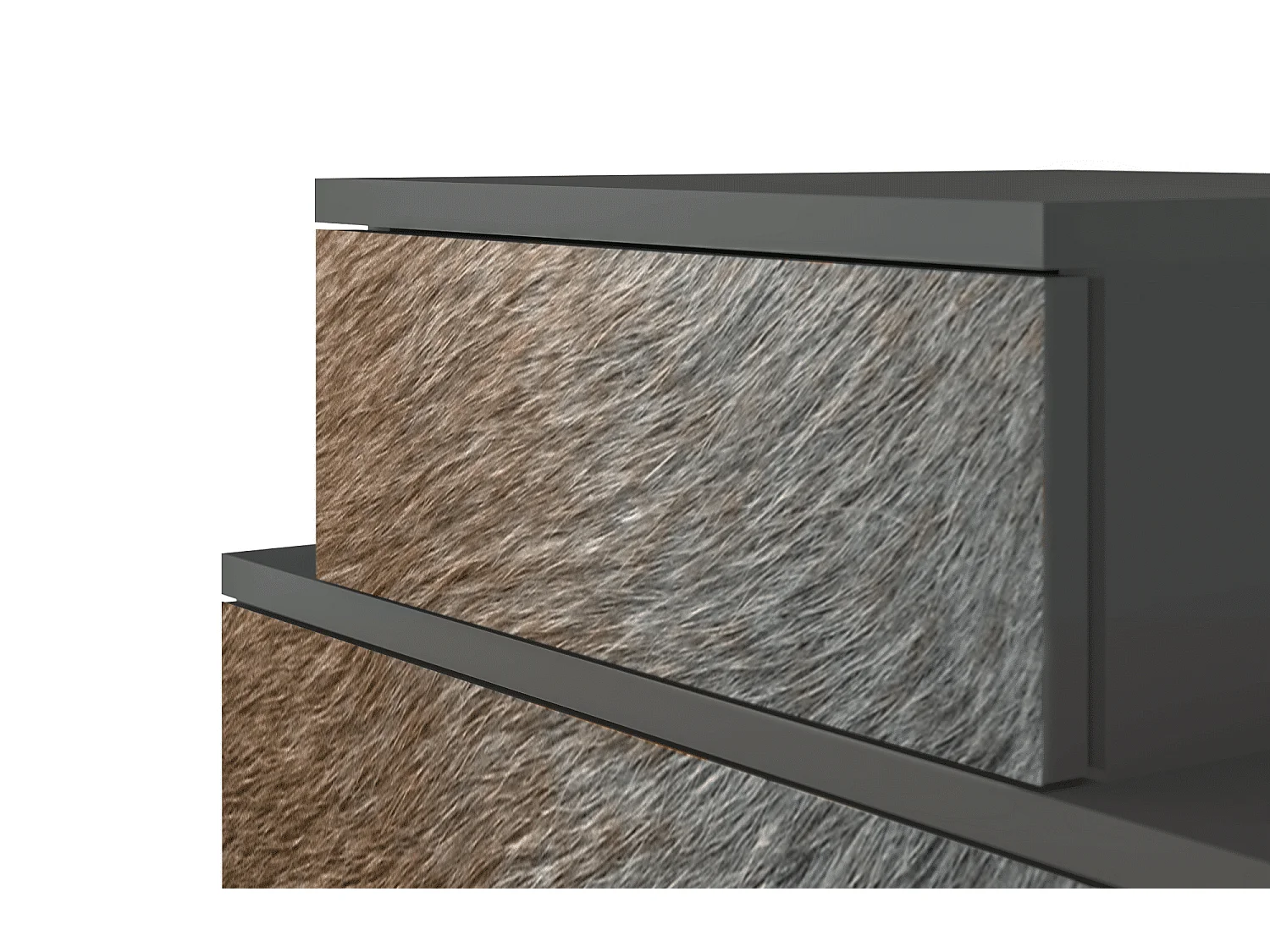 Table de nuit - 58х58х41 cm - NS1 - Peanut Hair, Anthracite