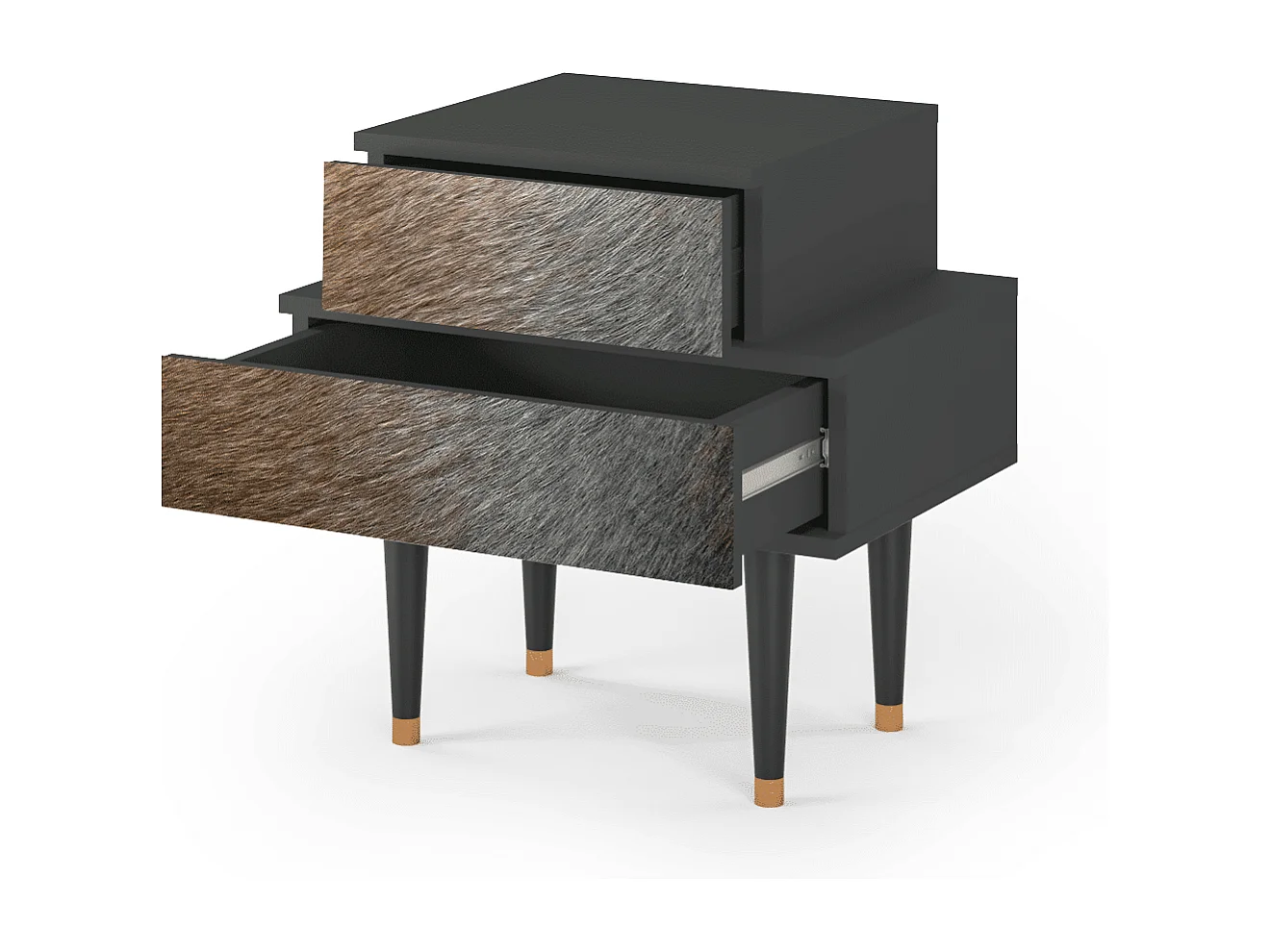 Table de nuit - 58х58х41 cm - NS1 - Peanut Hair, Anthracite