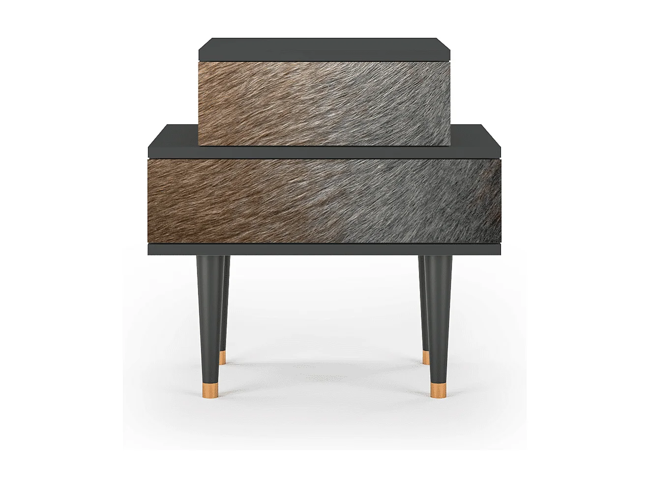 Table de nuit - 58х58х41 cm - NS1 - Peanut Hair, Anthracite