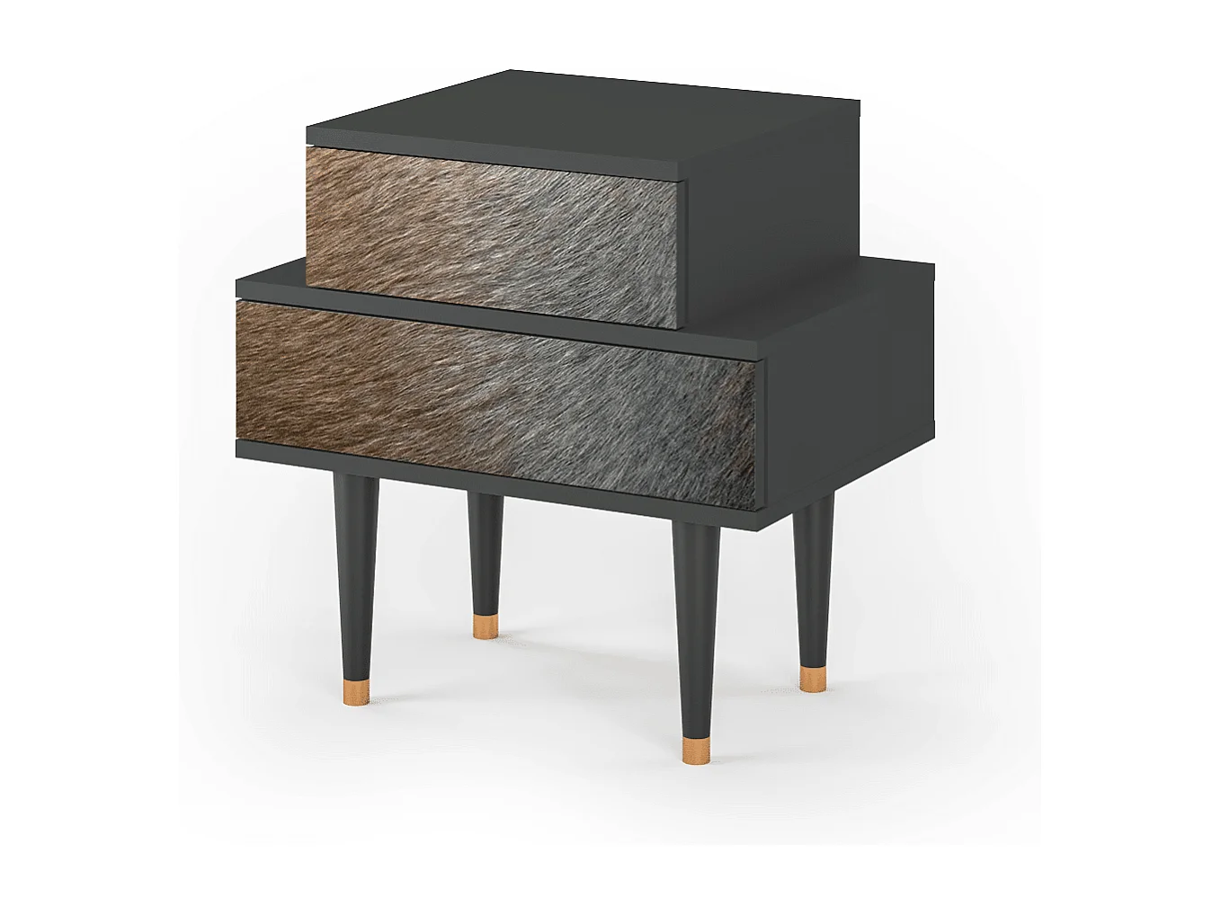 Table de nuit - 58х58х41 cm - NS1 - Peanut Hair, Anthracite