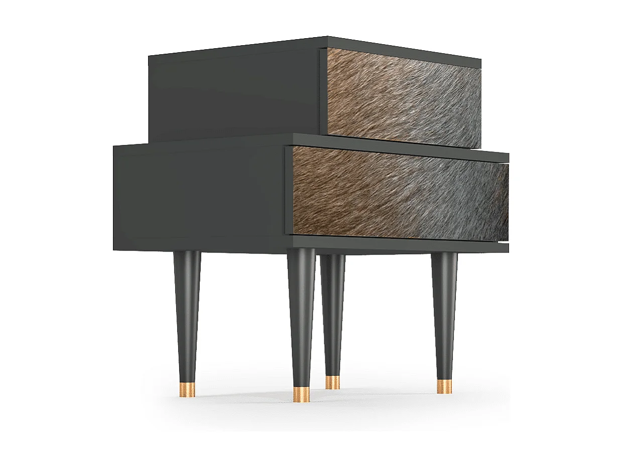 Table de nuit - 58х58х41 cm - NS1 - Peanut Hair, Anthracite