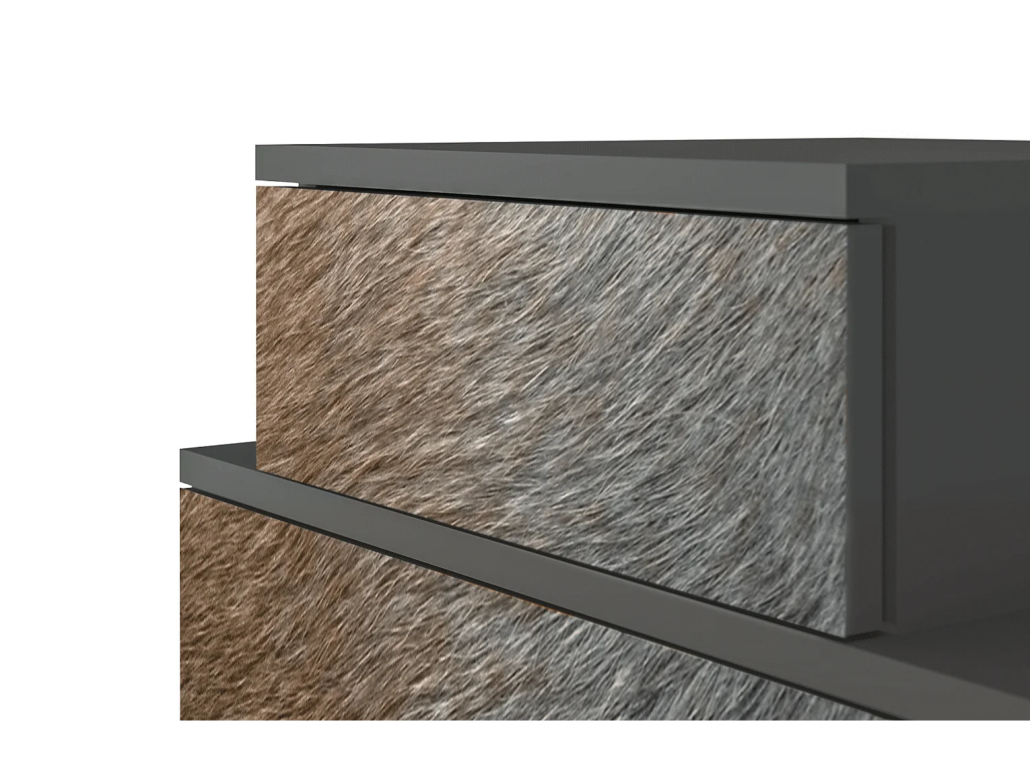 Table de nuit - 58х58х41 cm - NS1 - Peanut Hair, Anthracite