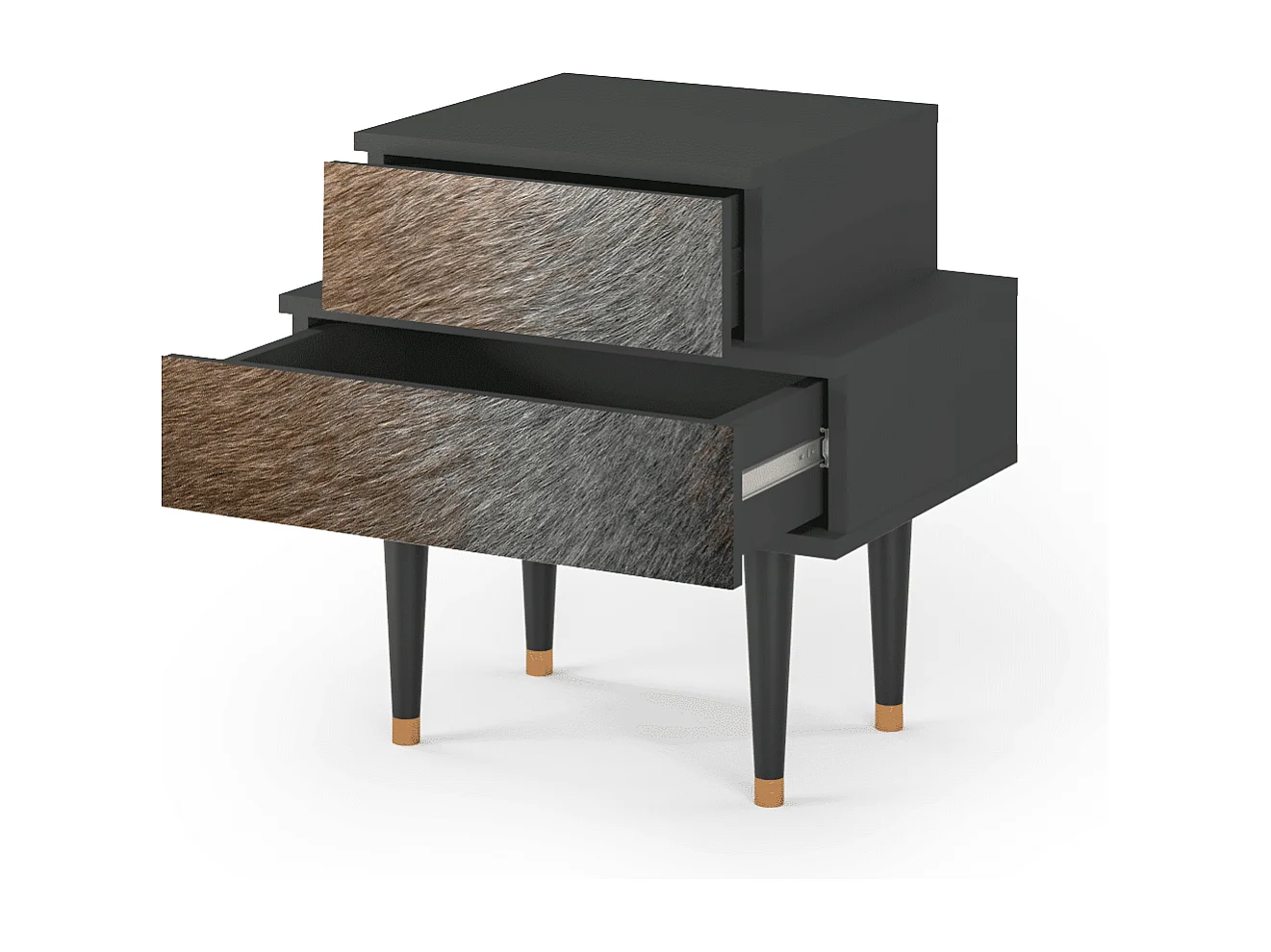 Table de nuit - 58х58х41 cm - NS1 - Peanut Hair, Anthracite