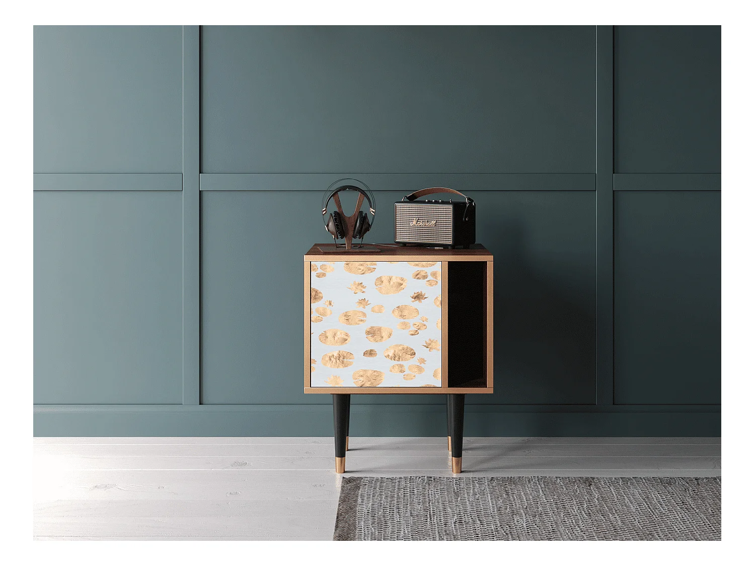 Comodino - 57х69х48 cm - S2 - Blue Giraffe, Noce
