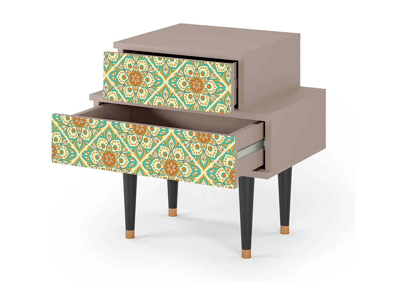 Table de nuit - 58х58х41 cm - NS1 - Hindu Daisy, Latte