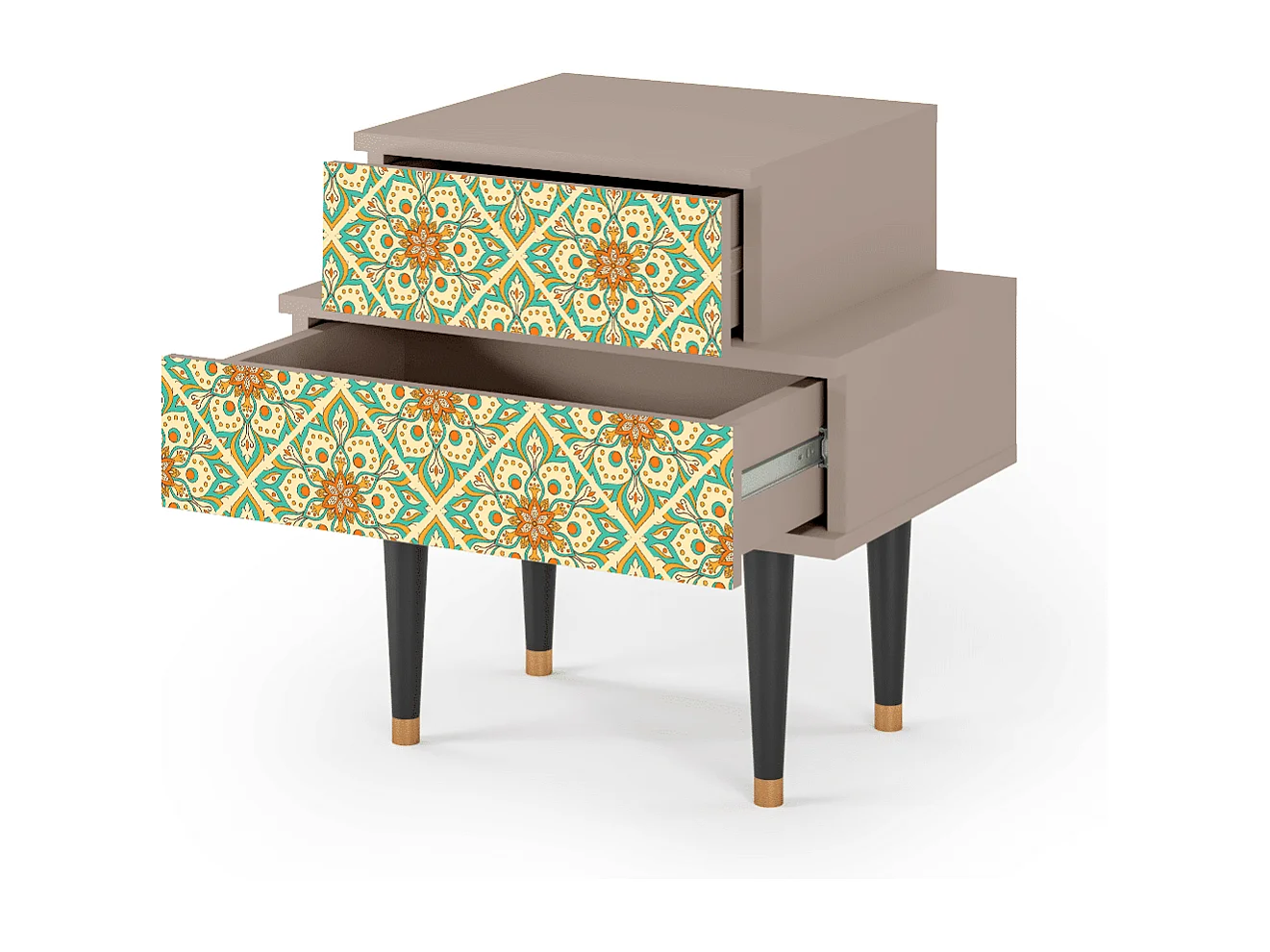 Table de nuit - 58х58х41 cm - NS1 - Hindu Daisy, Latte