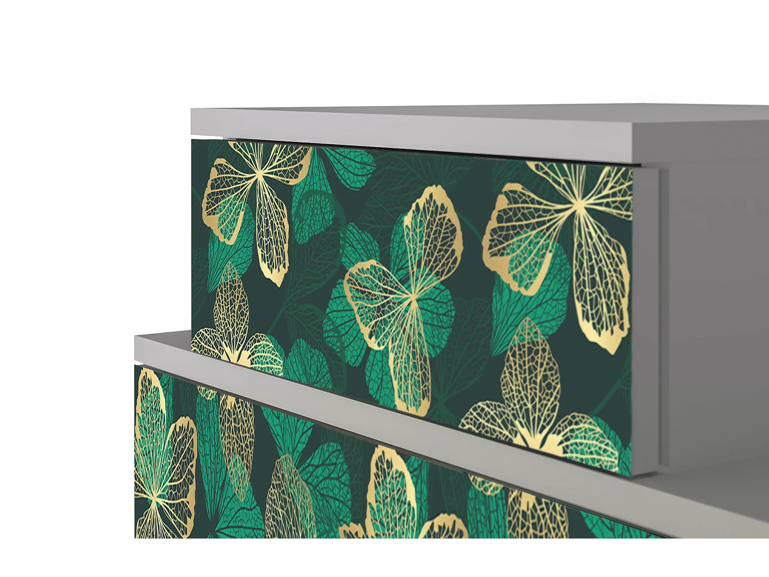 Stolik nocny - 58х58х41 cm - NS1 - Green Flower, Szary