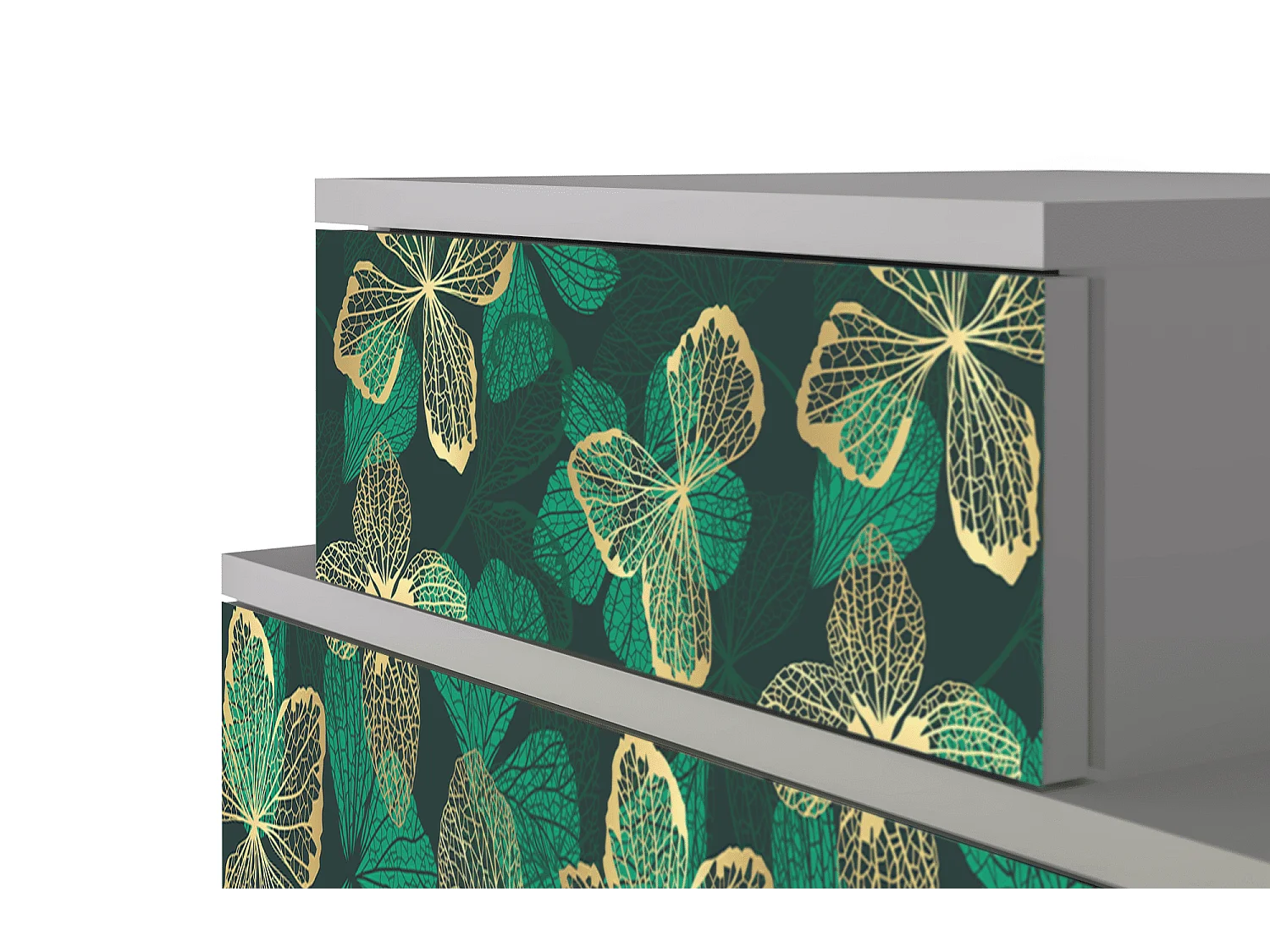 Stolik nocny - 58х58х41 cm - NS1 - Green Flower, Szary