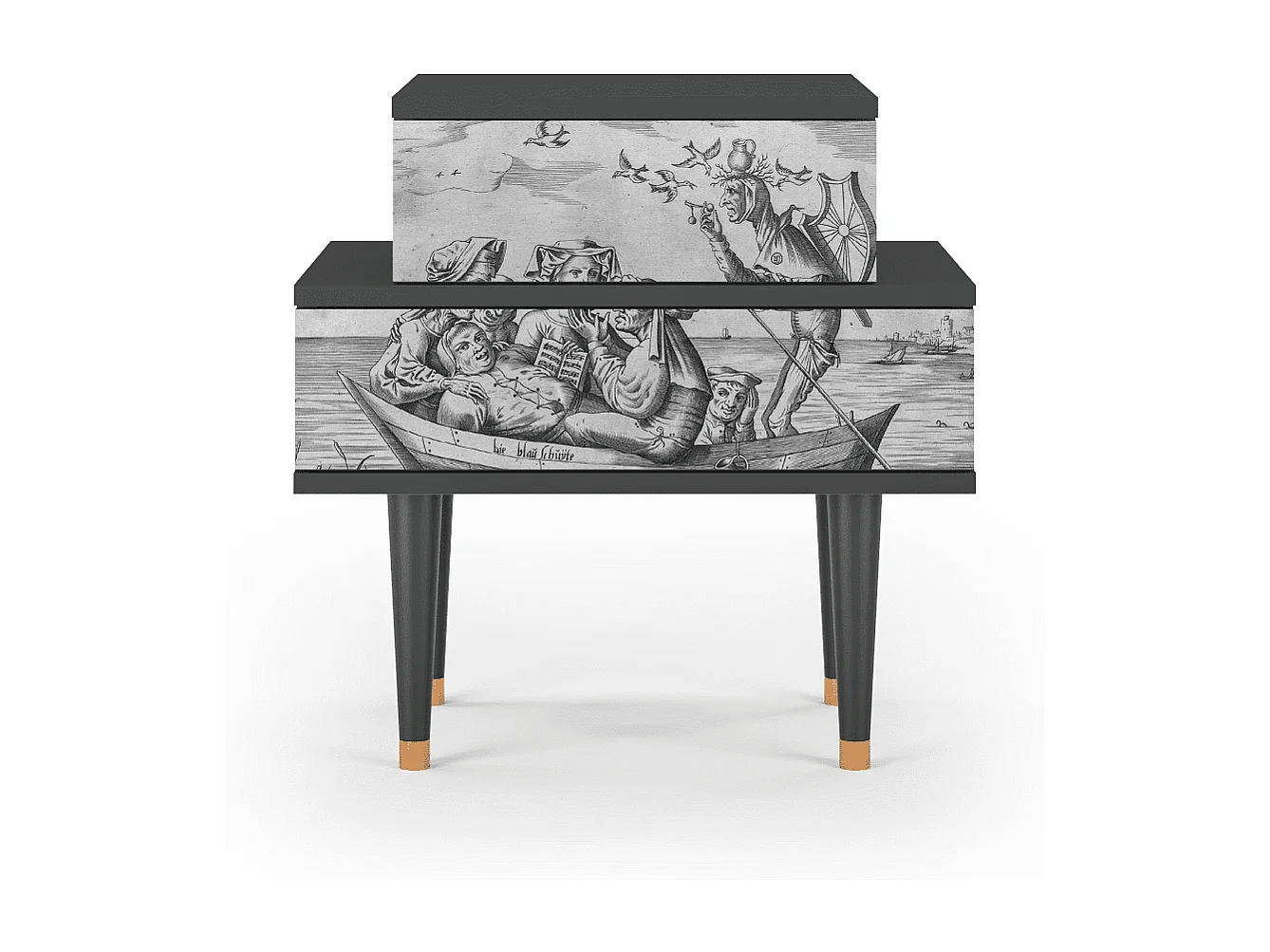 Stolik nocny - 58х58х41 cm - NS1 - Blau Schuyte, Antracyt