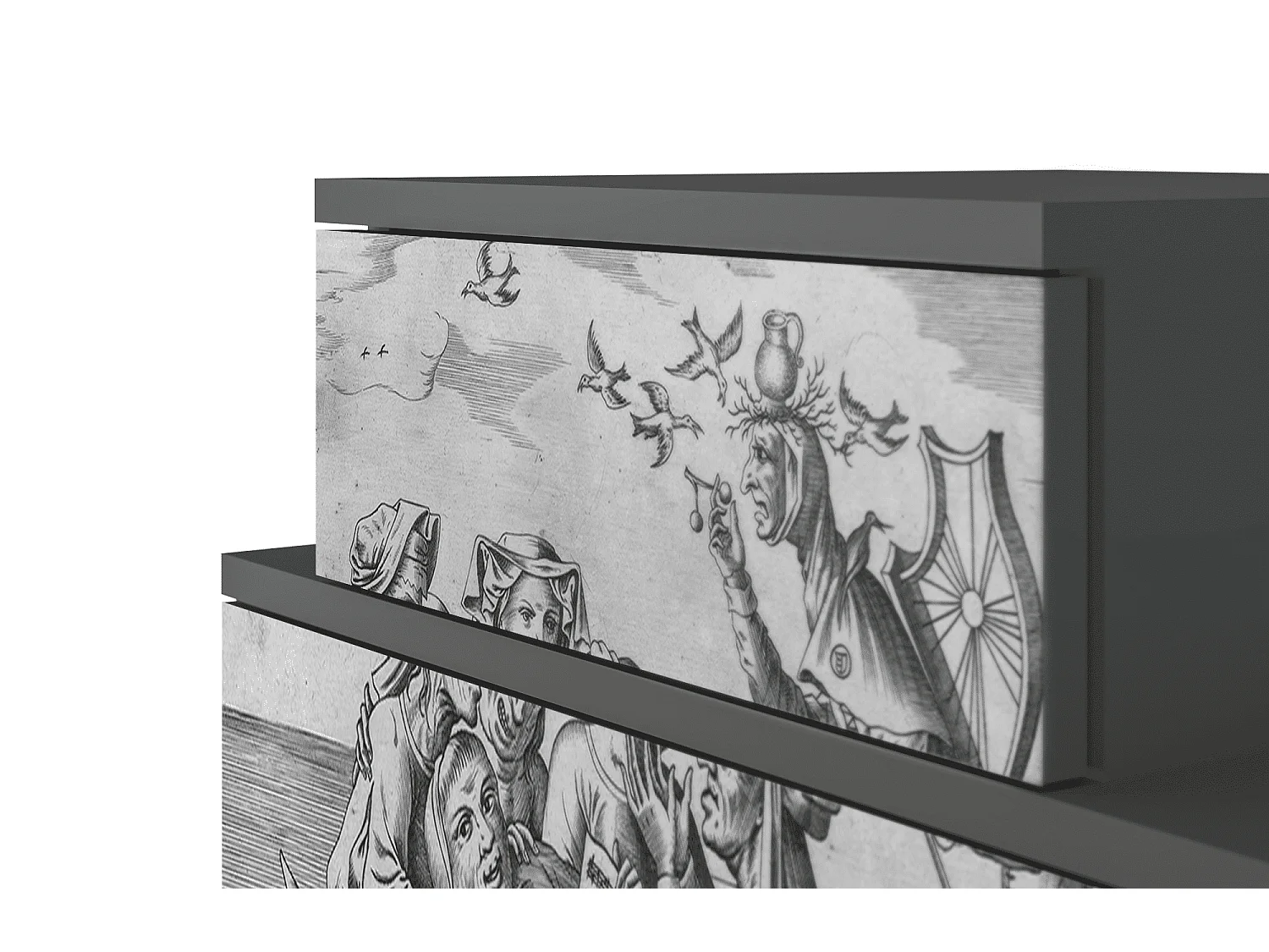 Stolik nocny - 58х58х41 cm - NS1 - Blau Schuyte, Antracyt