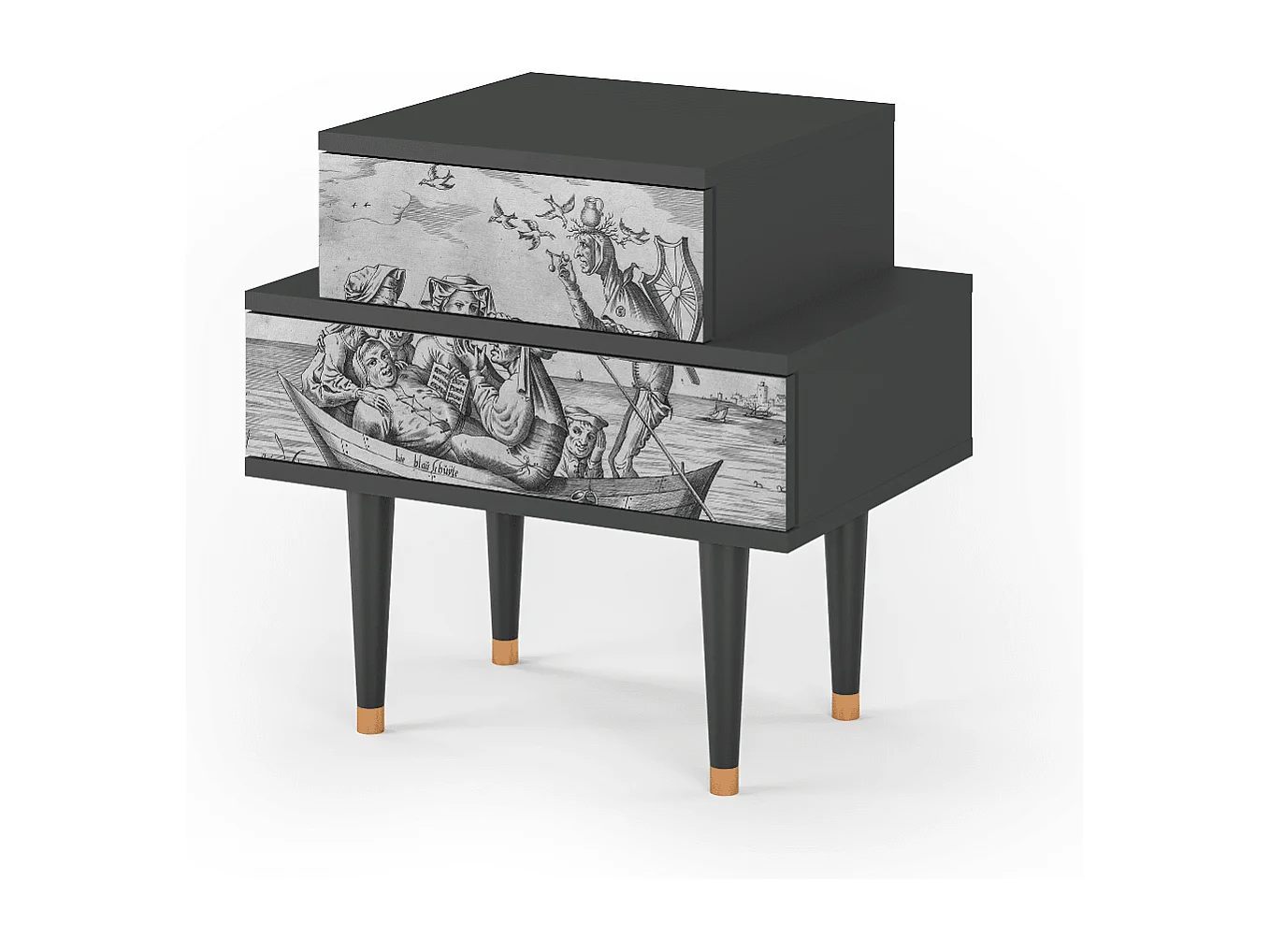 Table de nuit - 58х58х41 cm - NS1 - Blau Schuyte, Anthracite