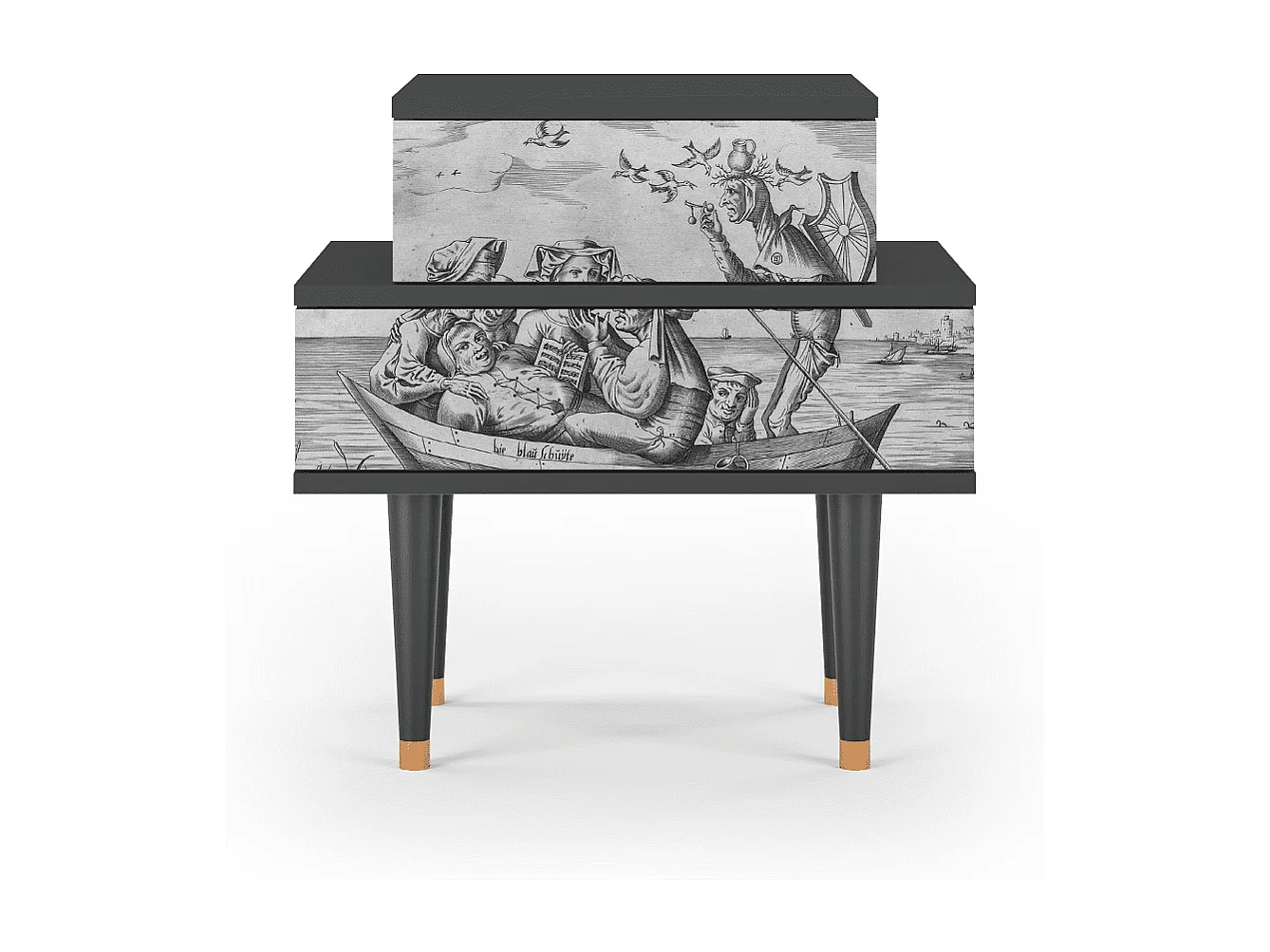 Criado-mudo - 58х58х41 cm - NS1 - Blau Schuyte, Antracite