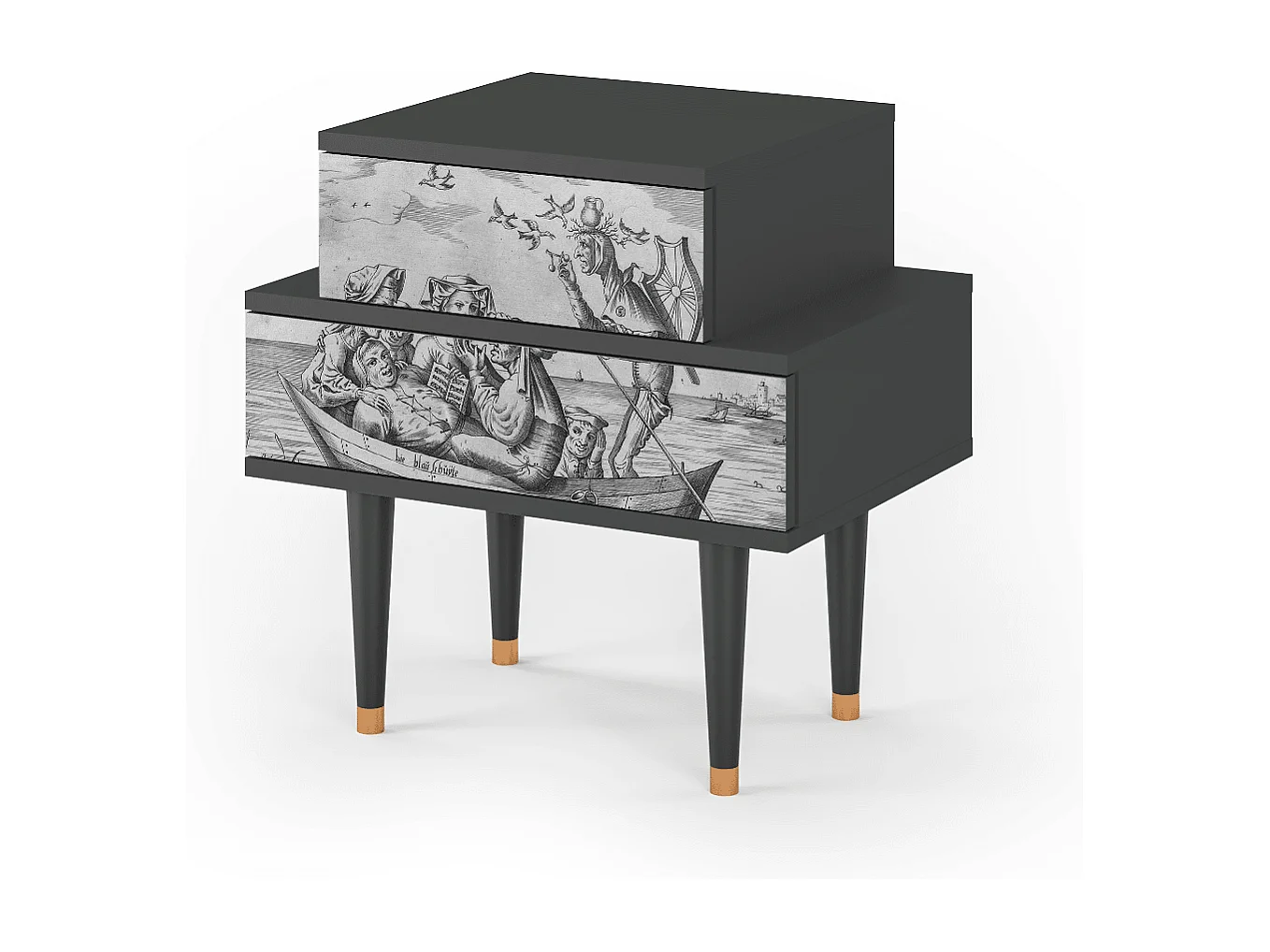 Criado-mudo - 58х58х41 cm - NS1 - Blau Schuyte, Antracite