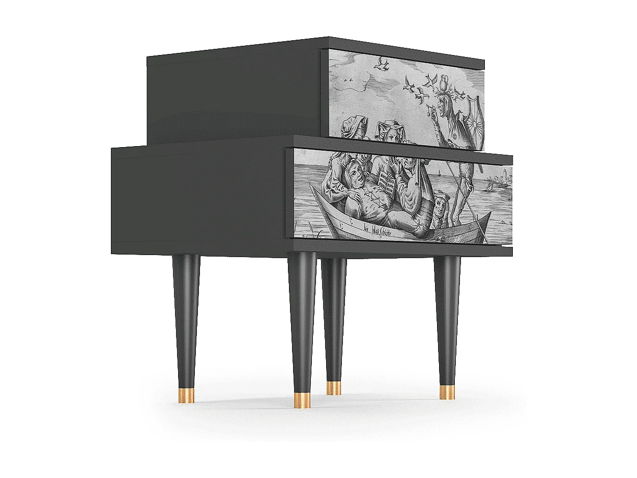 Criado-mudo - 58х58х41 cm - NS1 - Blau Schuyte, Antracite