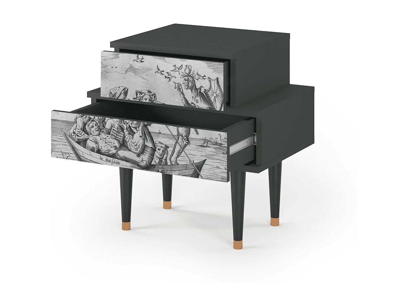 Criado-mudo - 58х58х41 cm - NS1 - Blau Schuyte, Antracite