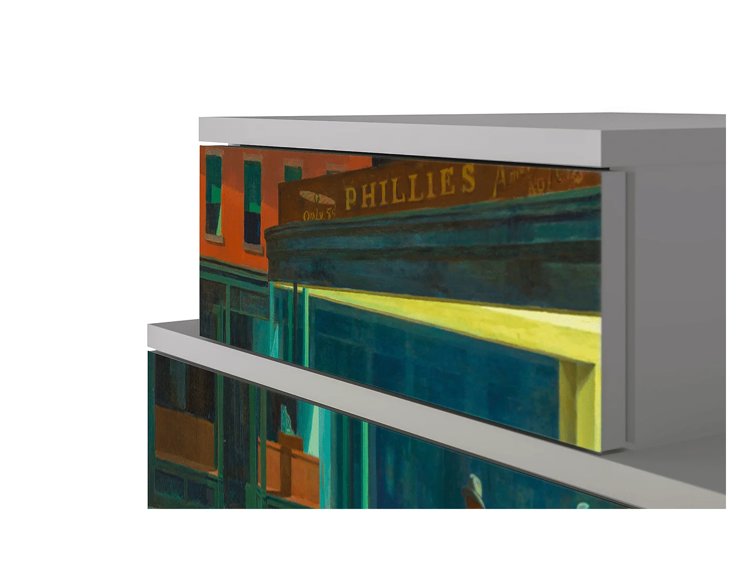 Table de nuit - 58х58х41 cm - NS1 - Nighthawks by Hopper, Gris