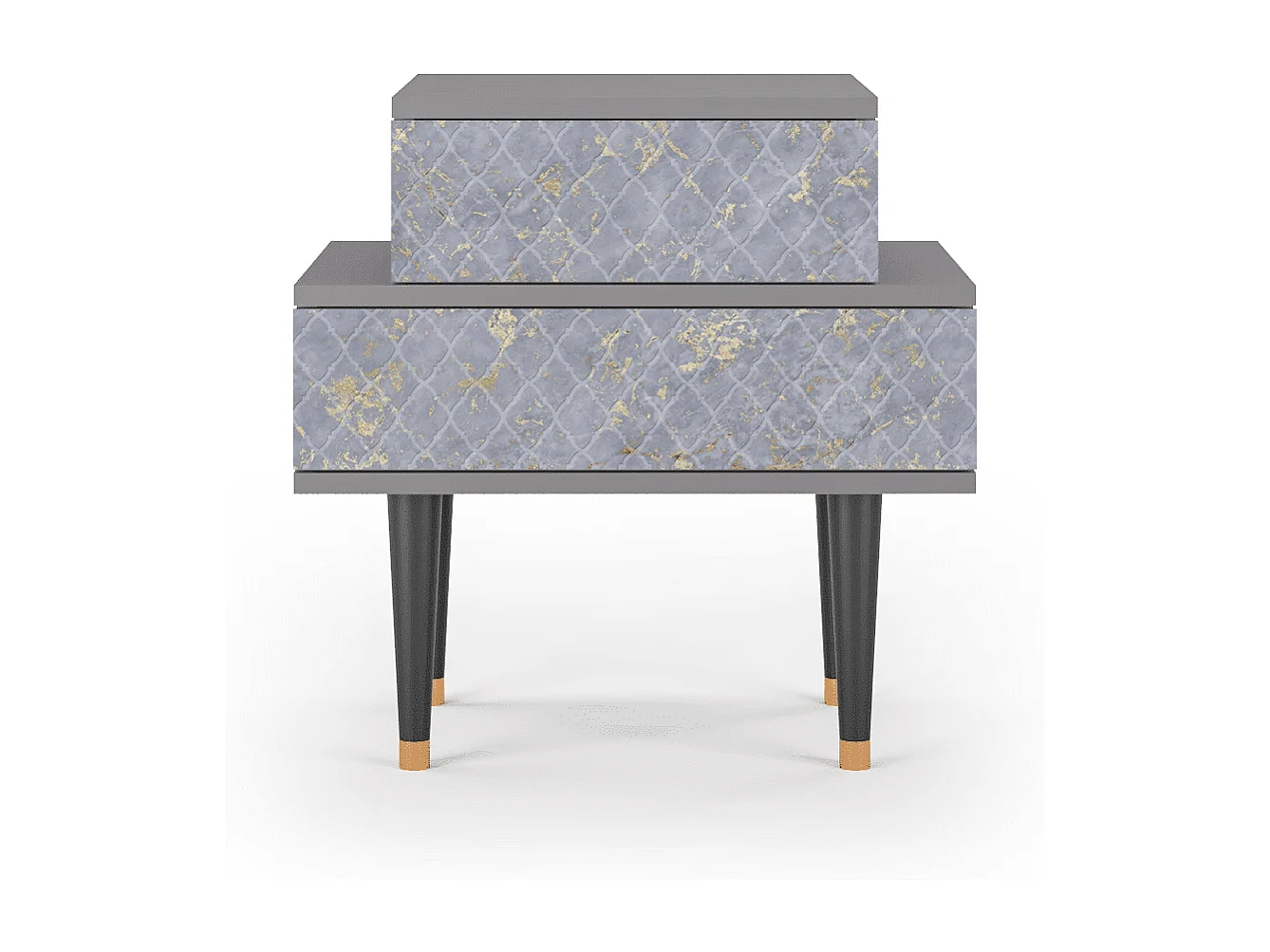 Table de nuit - 58х58х41 cm - NS1 - Golden Smoke, Gris