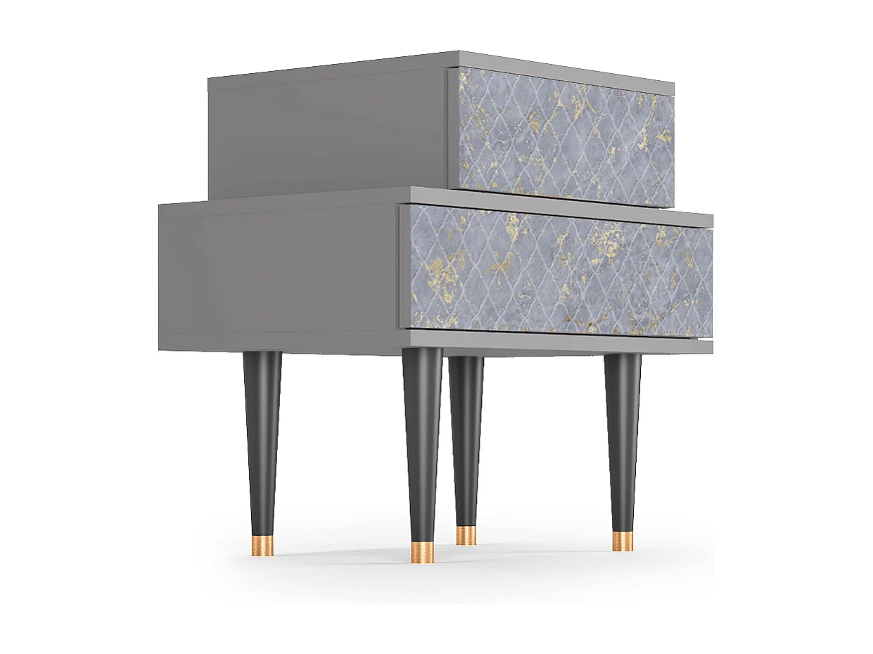Table de nuit - 58х58х41 cm - NS1 - Golden Smoke, Gris