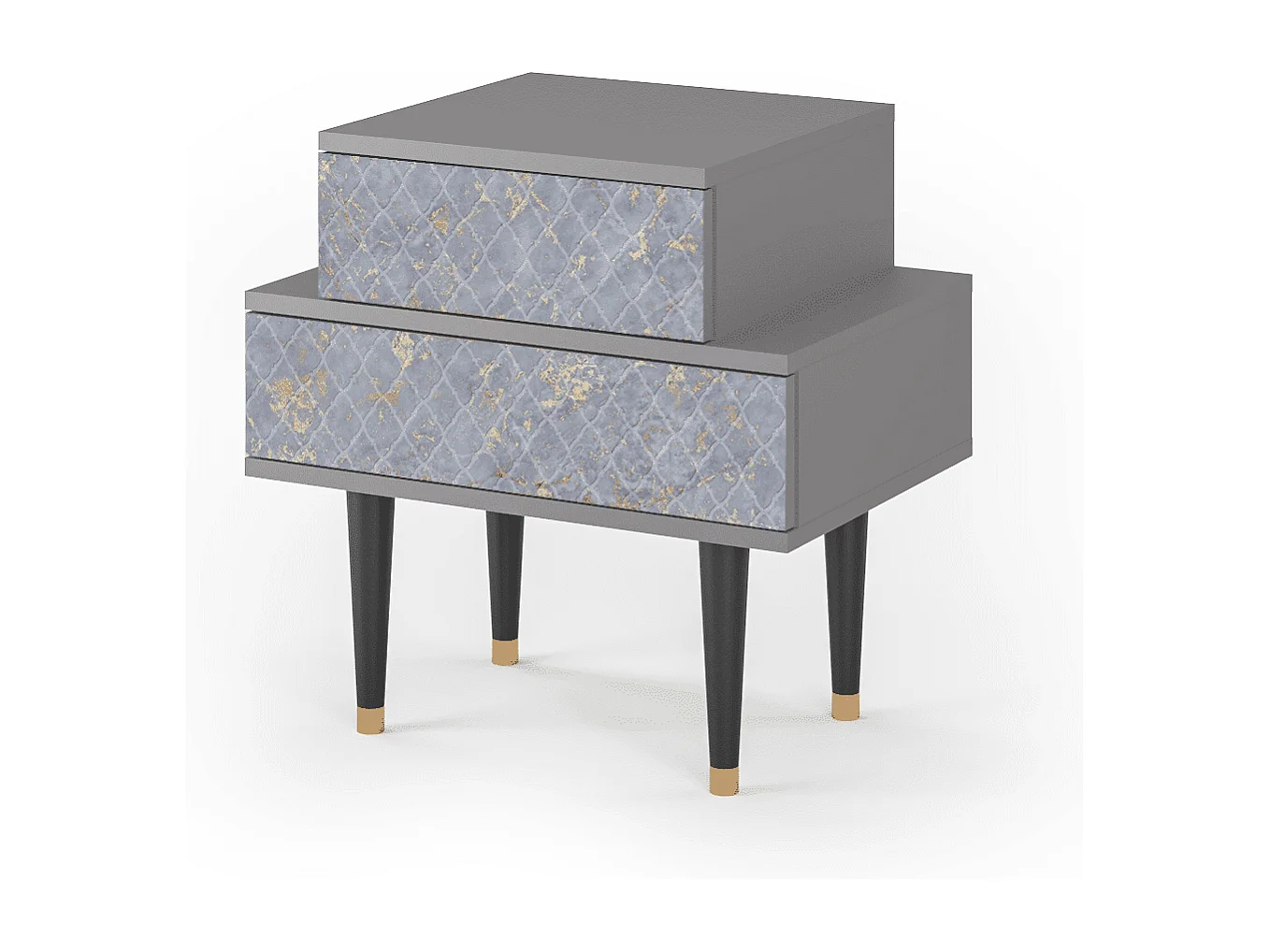 Table de nuit - 58х58х41 cm - NS1 - Golden Smoke, Gris