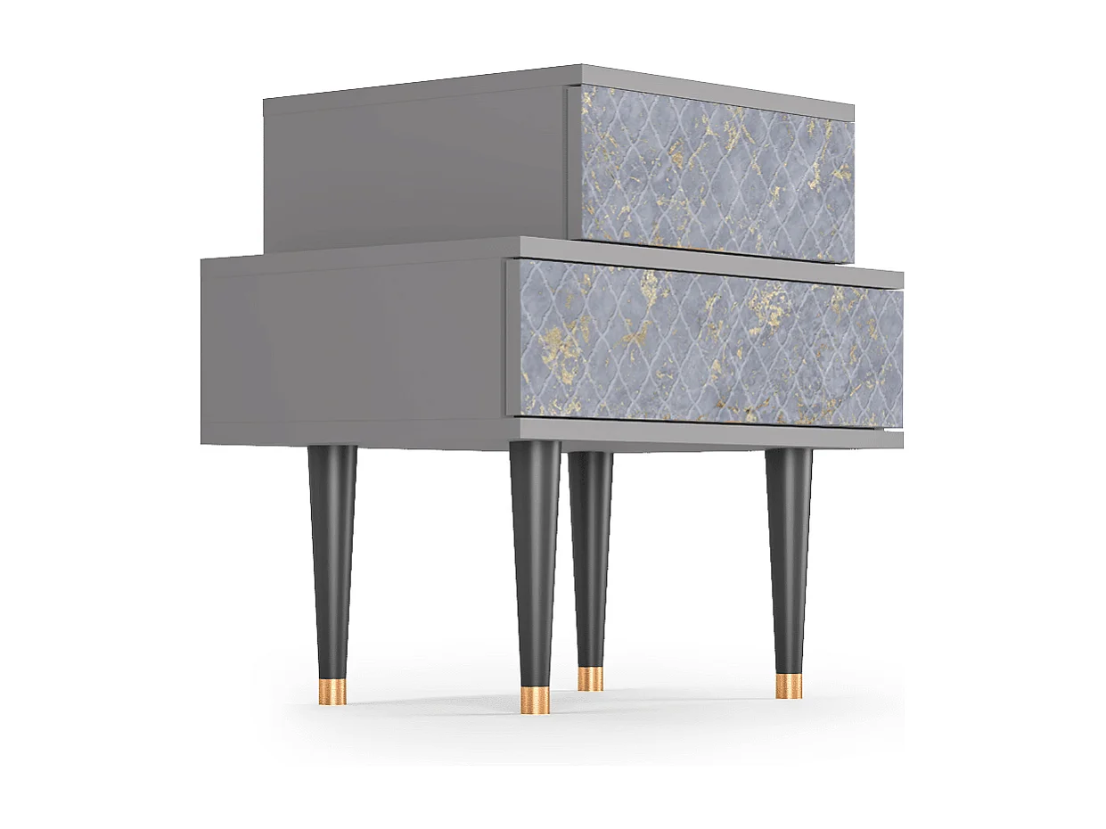 Table de nuit - 58х58х41 cm - NS1 - Golden Smoke, Gris