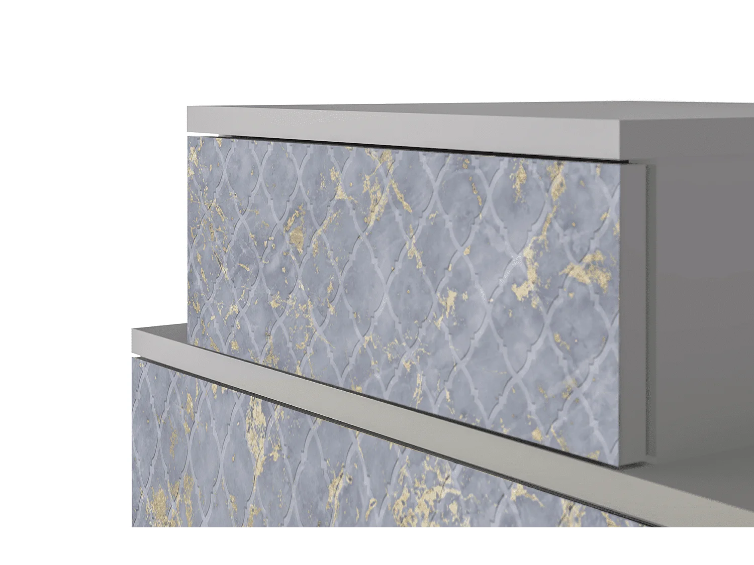 Table de nuit - 58х58х41 cm - NS1 - Golden Smoke, Gris