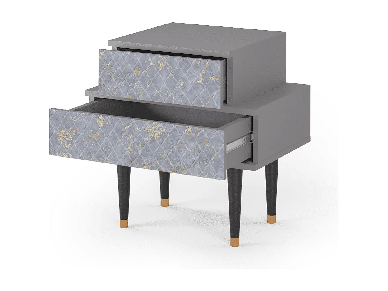 Table de nuit - 58х58х41 cm - NS1 - Golden Smoke, Gris