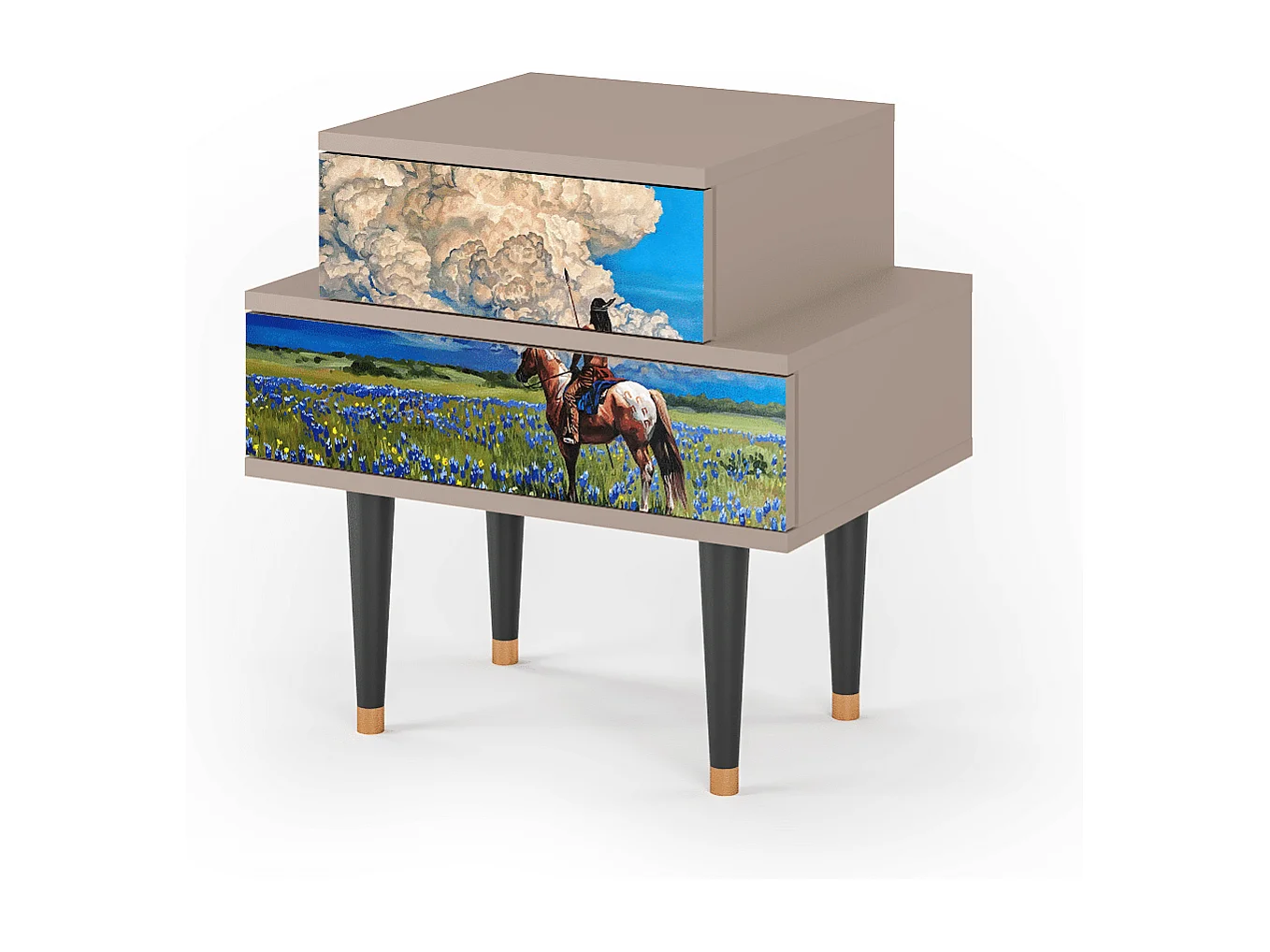 Table de nuit - 58х58х41 cm - NS1 - Thunderheads by Dean, Latte