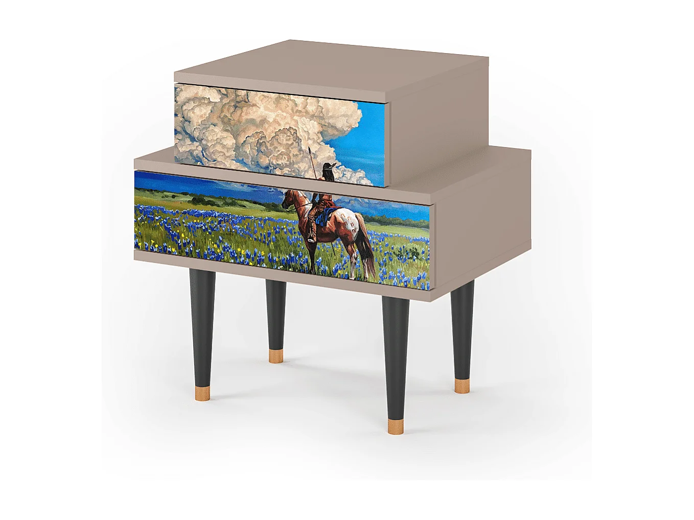 Table de nuit - 58х58х41 cm - NS1 - Thunderheads by Dean, Latte