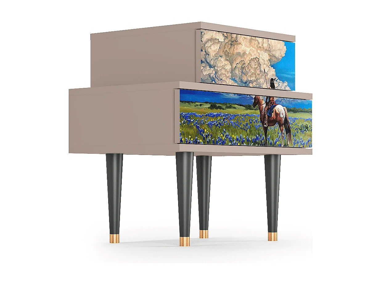 Table de nuit - 58х58х41 cm - NS1 - Thunderheads by Dean, Latte