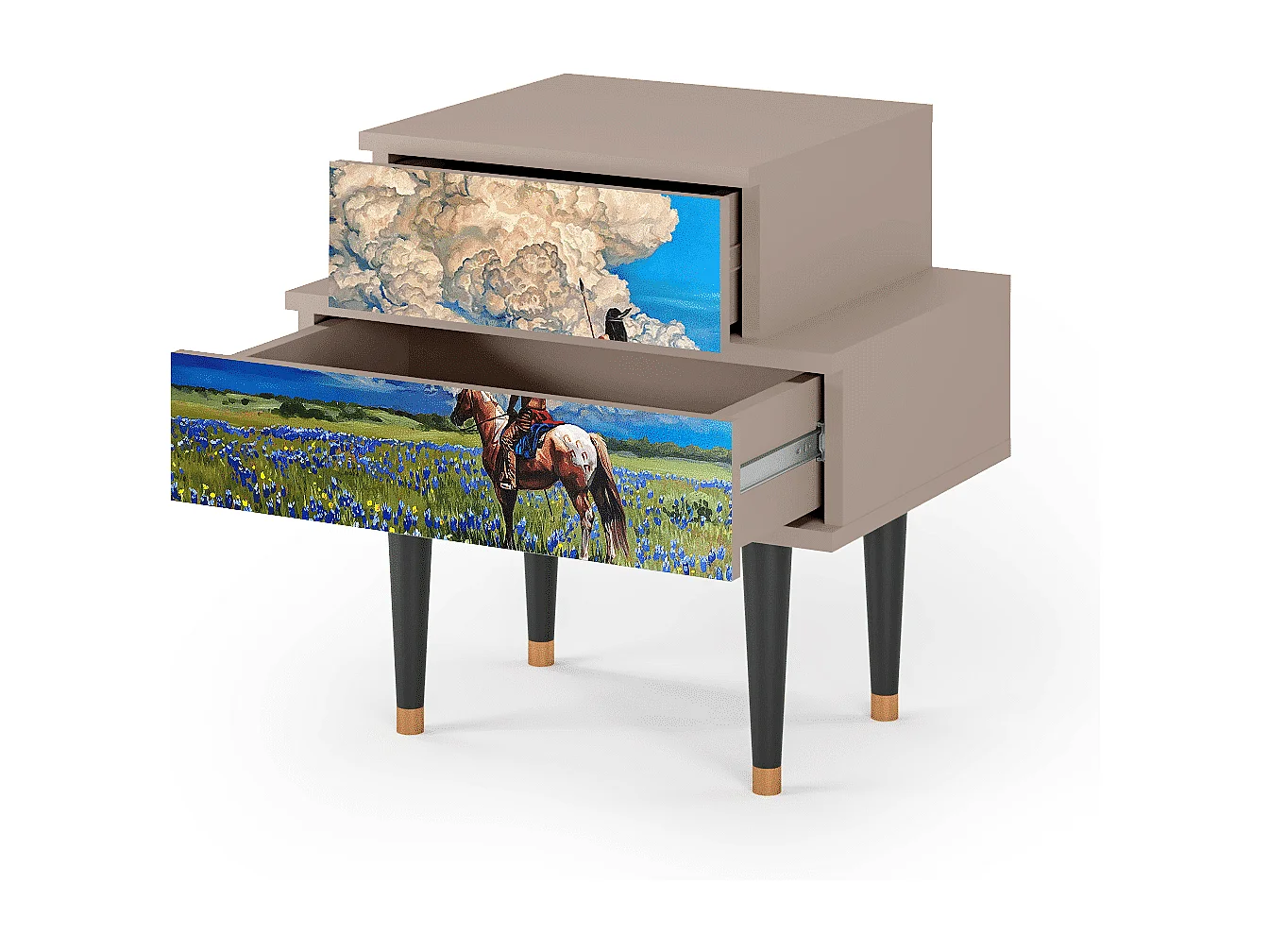 Table de nuit - 58х58х41 cm - NS1 - Thunderheads by Dean, Latte