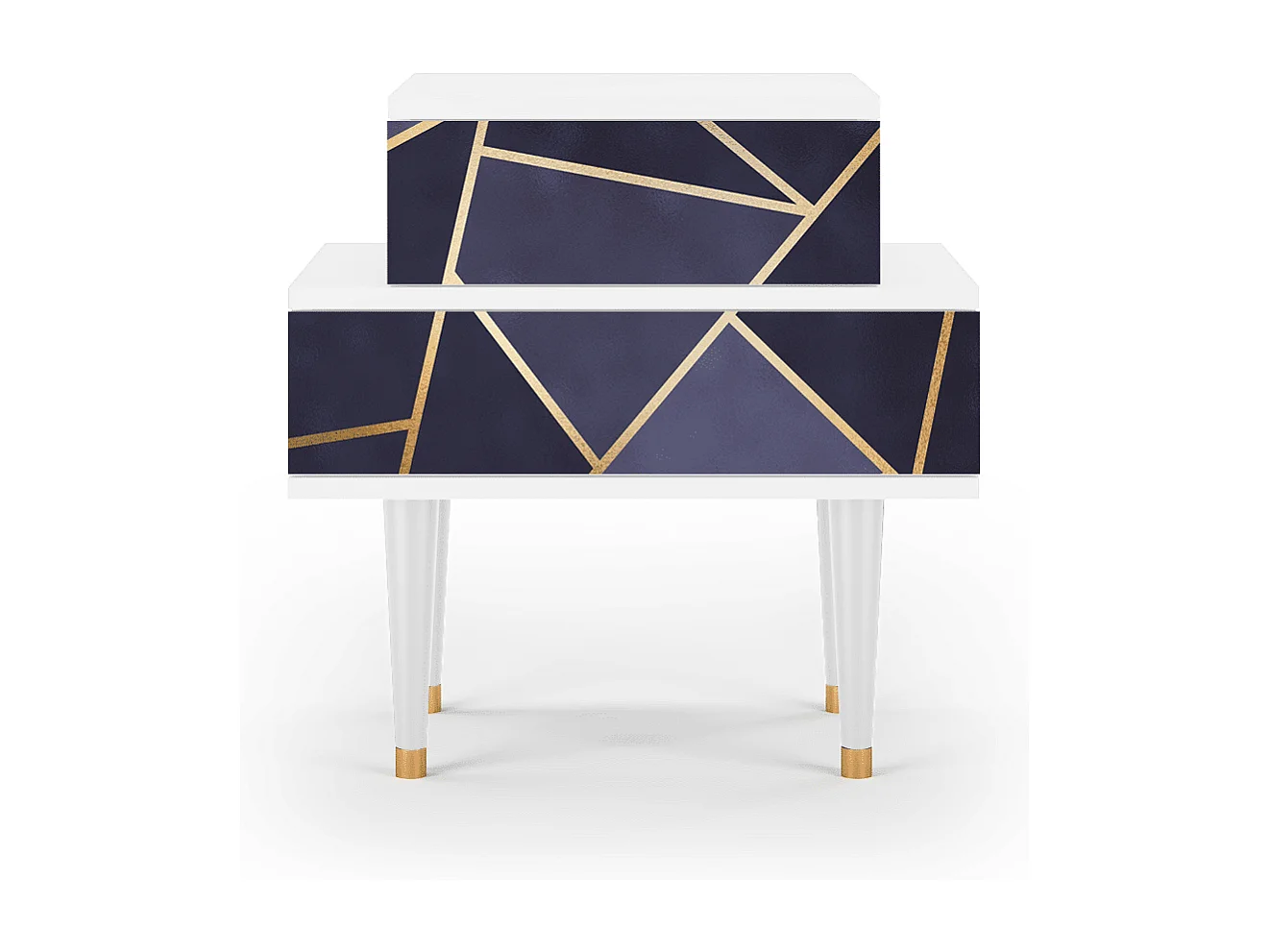 Stolik nocny - 58х58х41 cm - NS1 - The Amethyst, Biały