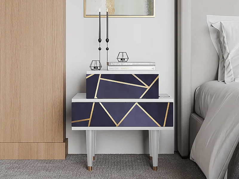 Stolik nocny - 58х58х41 cm - NS1 - The Amethyst, Biały