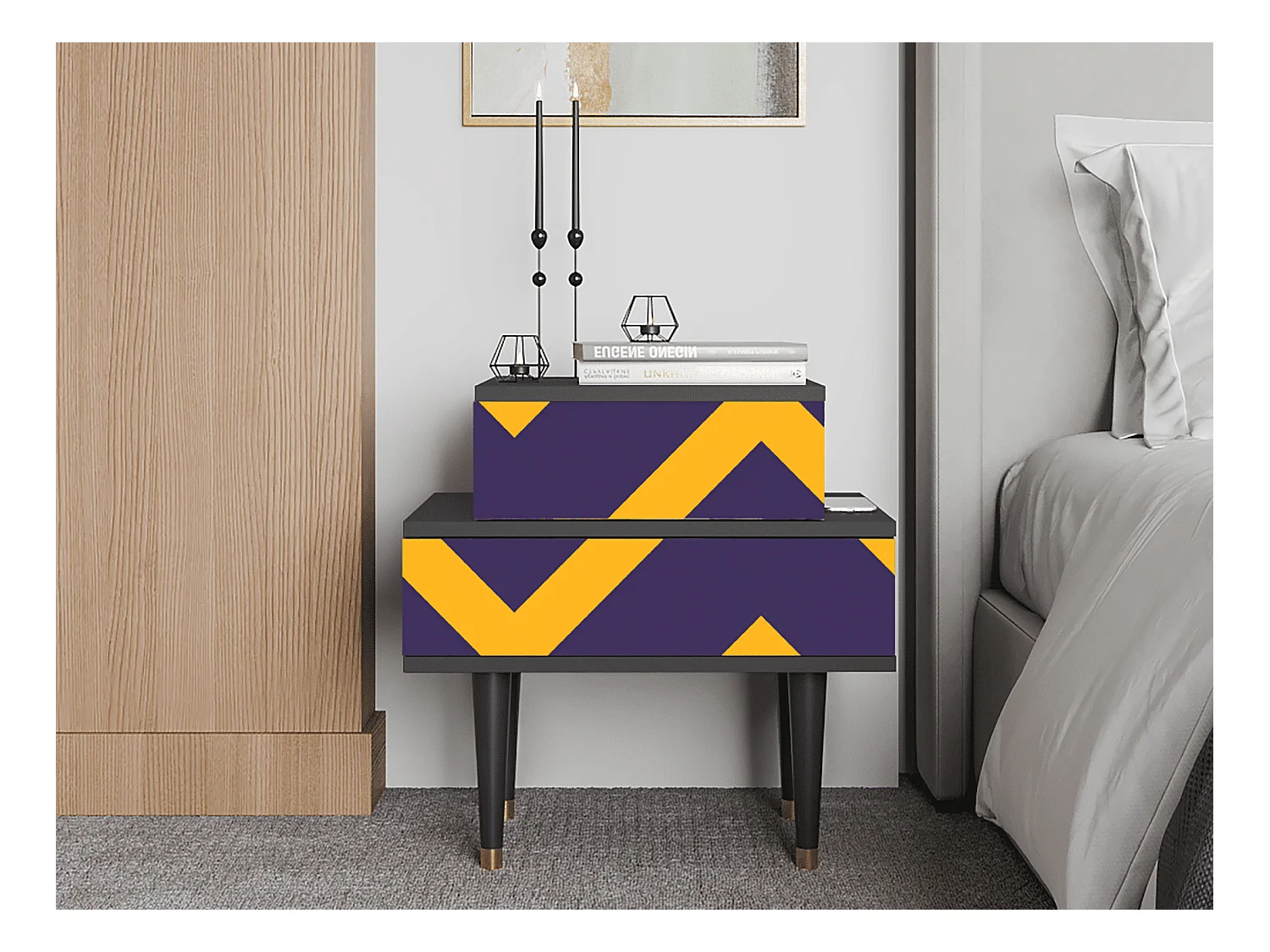 Table de nuit - 58х58х41 cm - NS1 - The Brightest Way, Anthracite