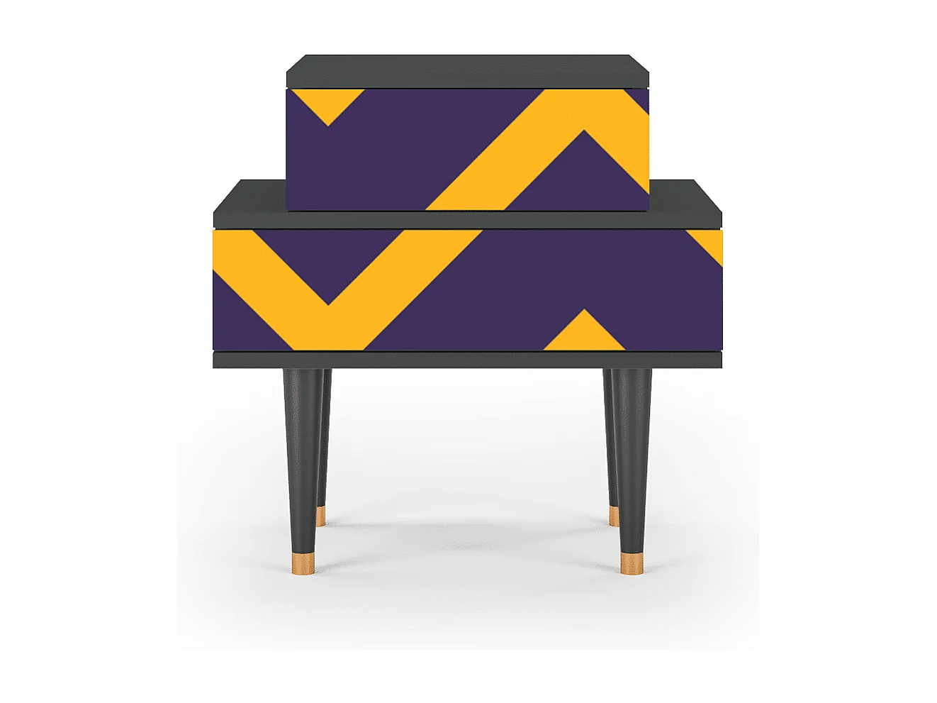 Stolik nocny - 58х58х41 cm - NS1 - The Brightest Way, Antracyt