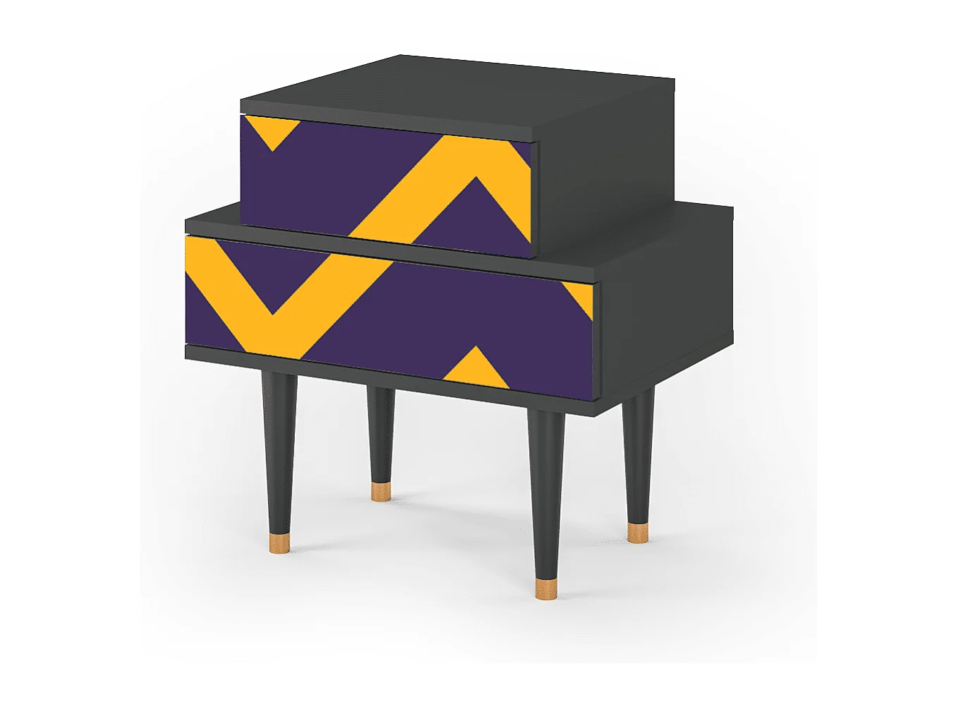 Stolik nocny - 58х58х41 cm - NS1 - The Brightest Way, Antracyt