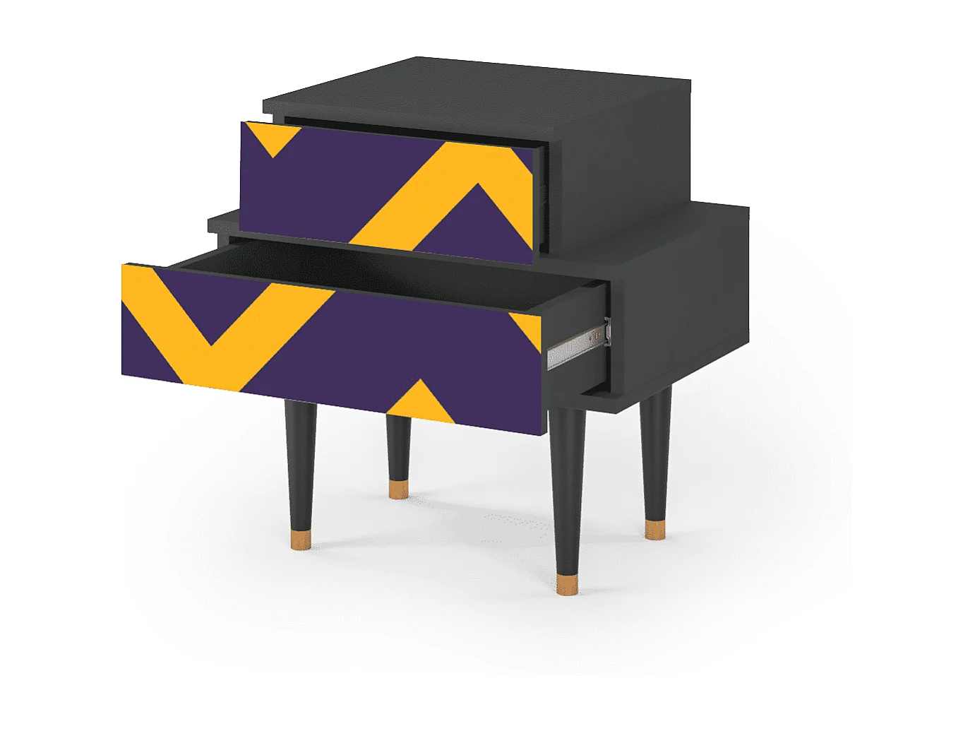 Stolik nocny - 58х58х41 cm - NS1 - The Brightest Way, Antracyt