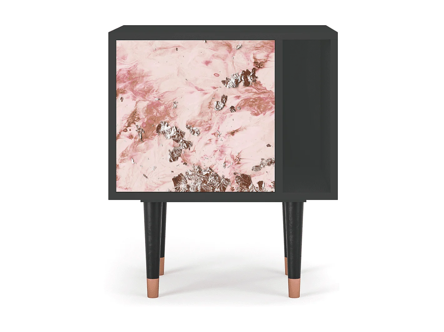 Stolik nocny - 57х69х48 cm - S2 - Cotton Candy, Antracyt