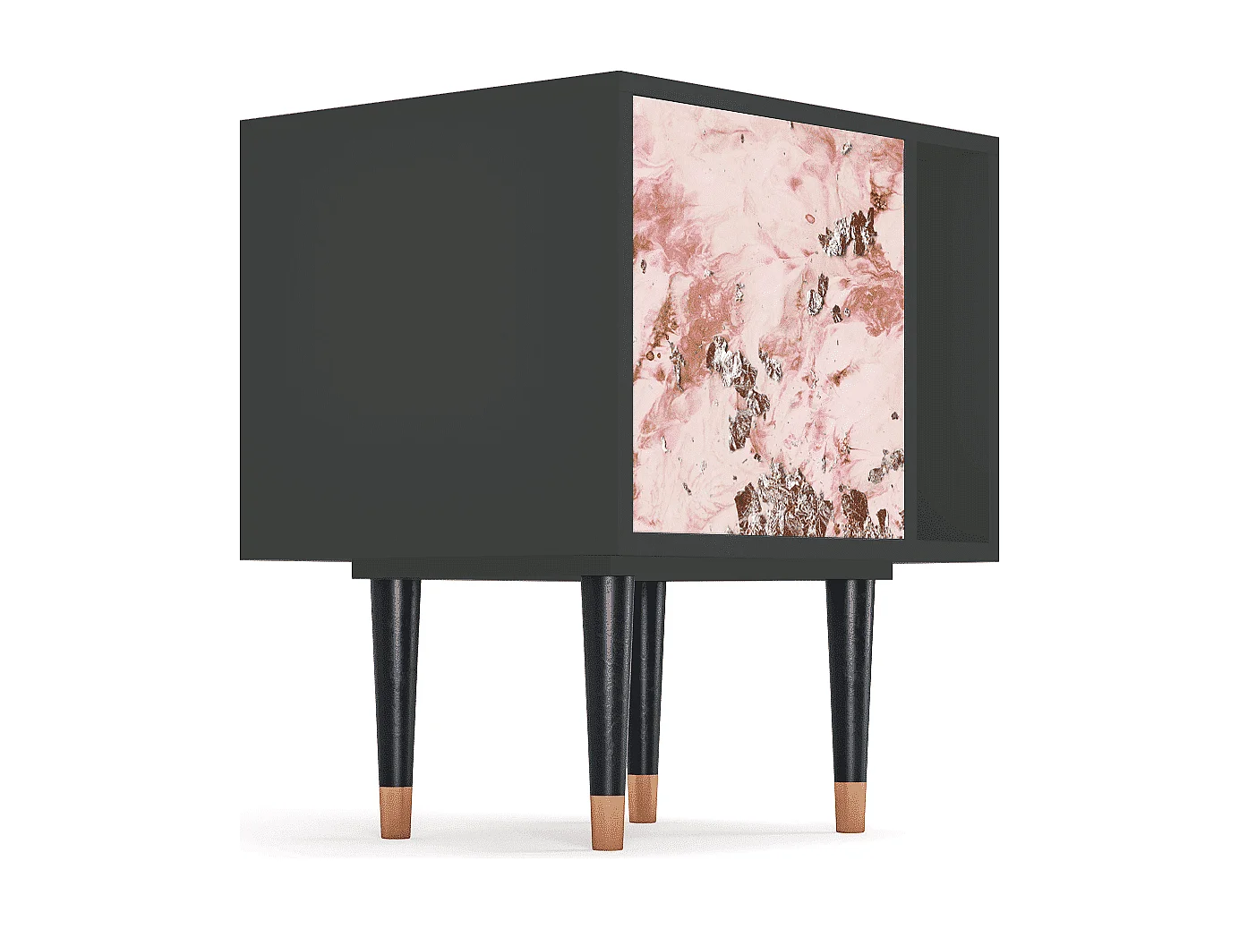 Stolik nocny - 57х69х48 cm - S2 - Cotton Candy, Antracyt