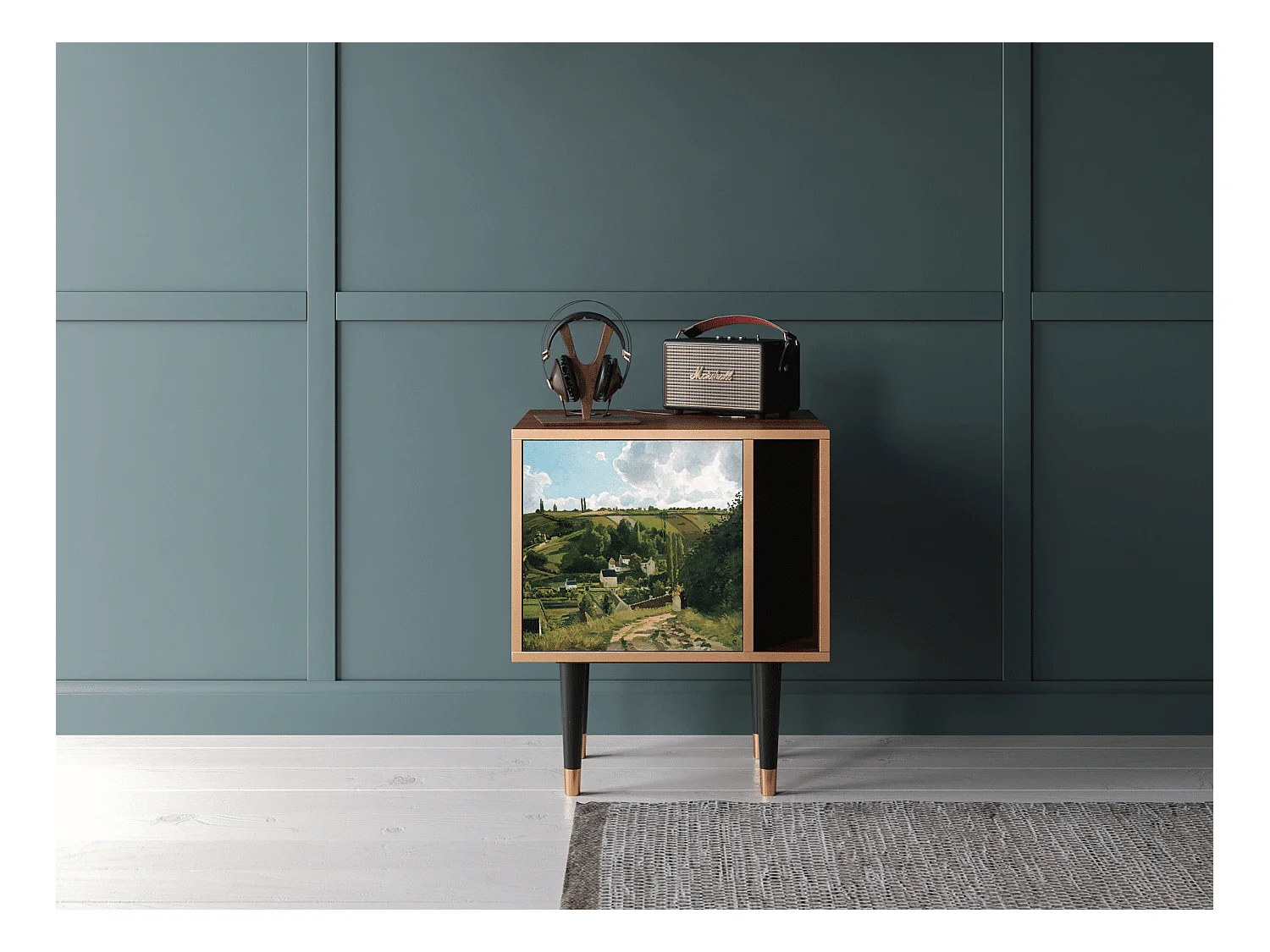 Comodino - 57х69х48 cm - S2 - Jalais Hill by Pissarro, Noce