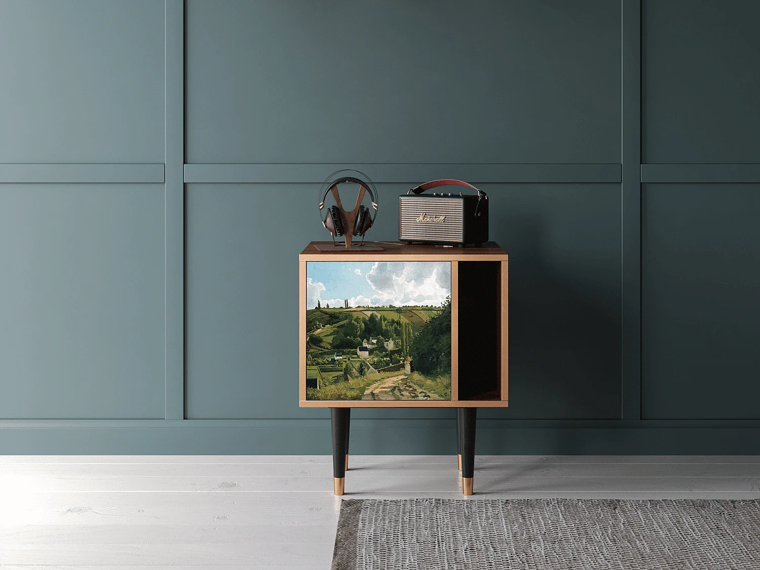 Stolik nocny - 57х69х48 cm - S2 - Jalais Hill by Pissarro, Orzech