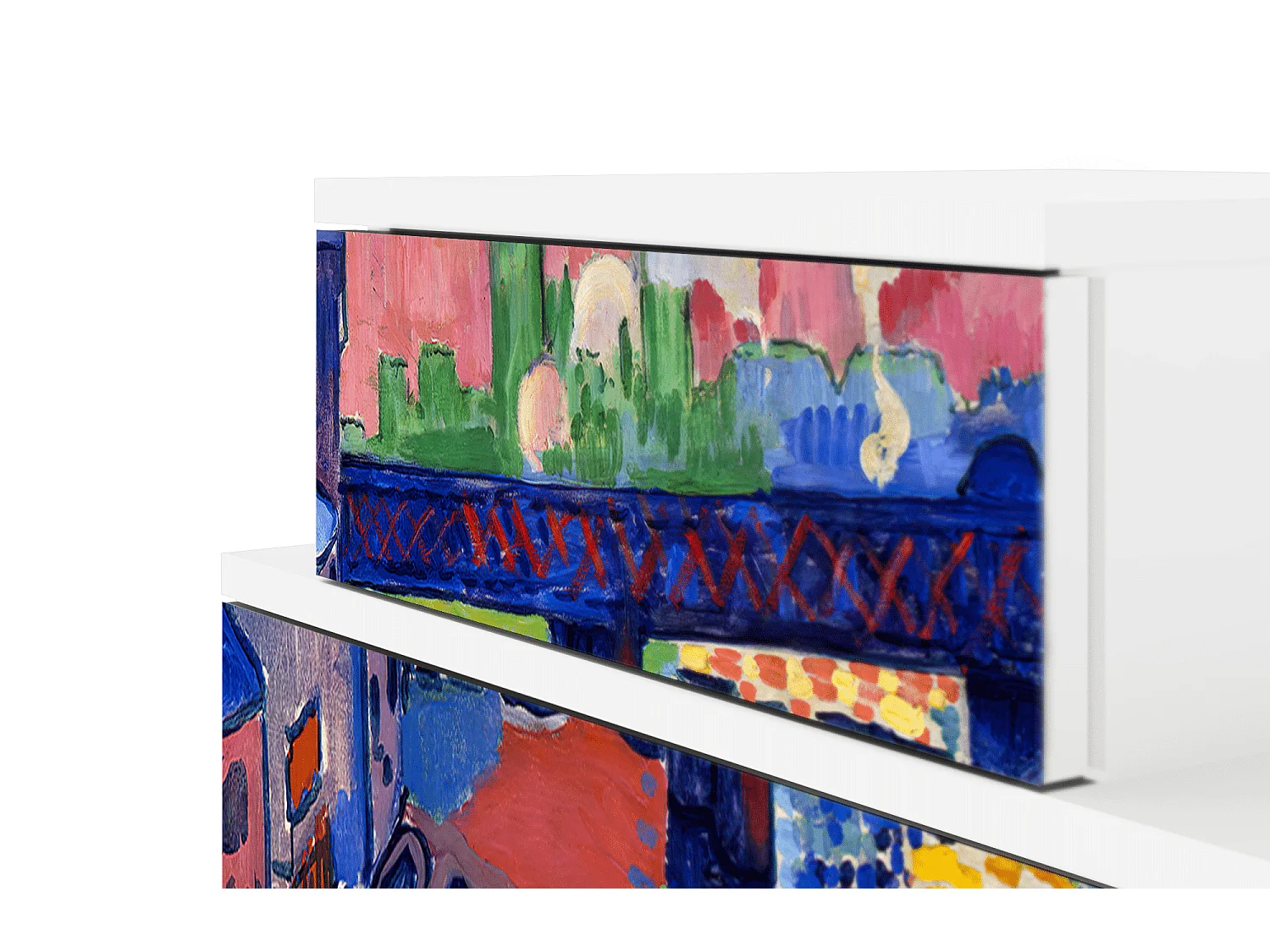 Nachtkastje - 58х58х41 cm - NS1 - Charing Cross Bridge, Wit