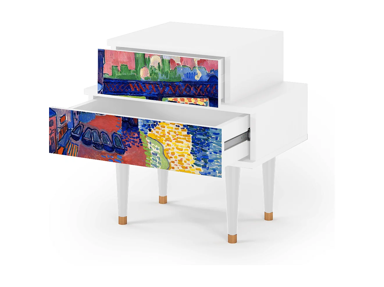 Nachtkastje - 58х58х41 cm - NS1 - Charing Cross Bridge, Wit