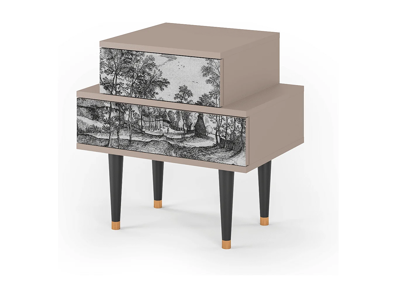 Table de nuit - 58х58х41 cm - NS1 - Village Road, Latte