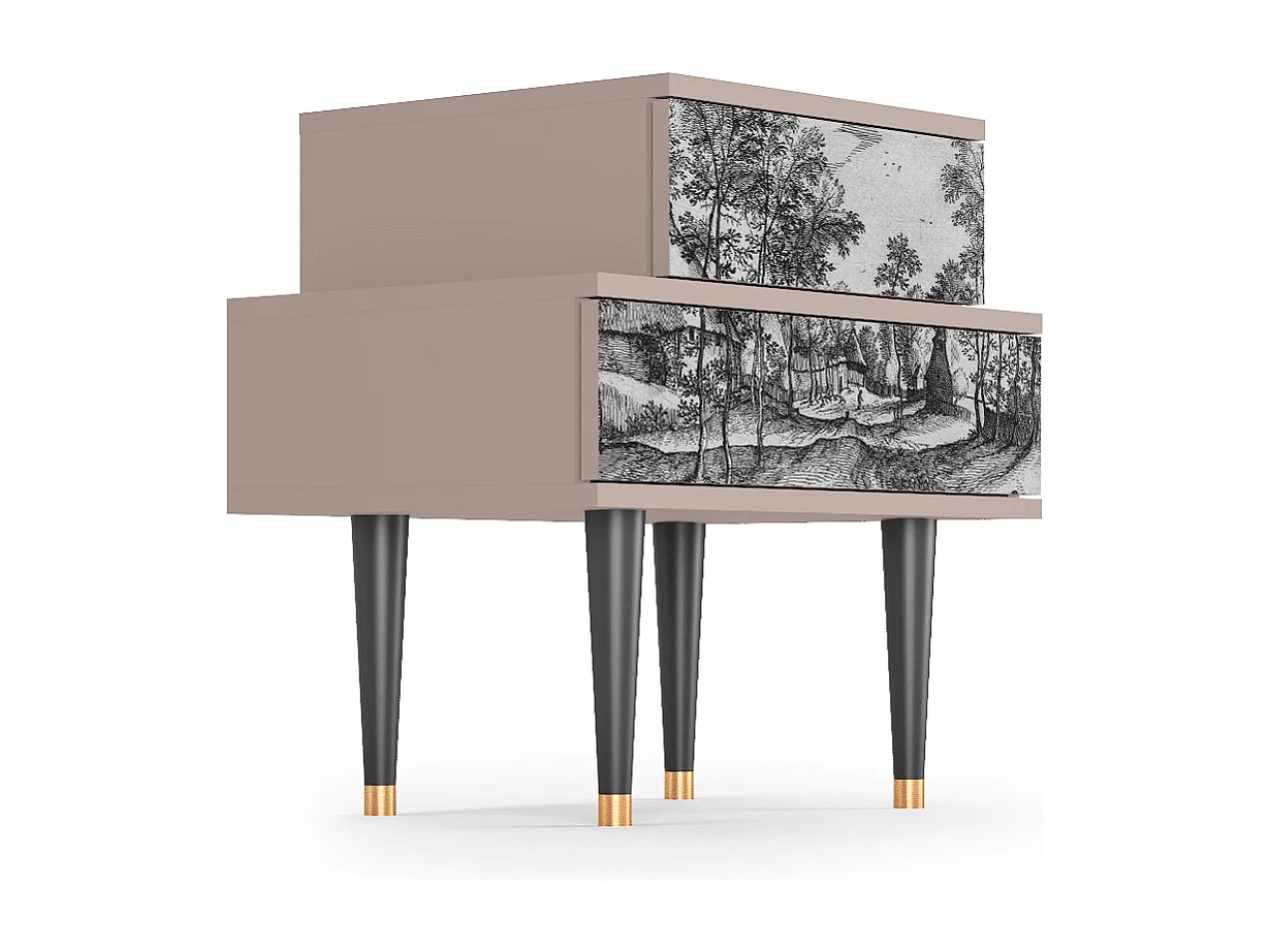 Table de nuit - 58х58х41 cm - NS1 - Village Road, Latte