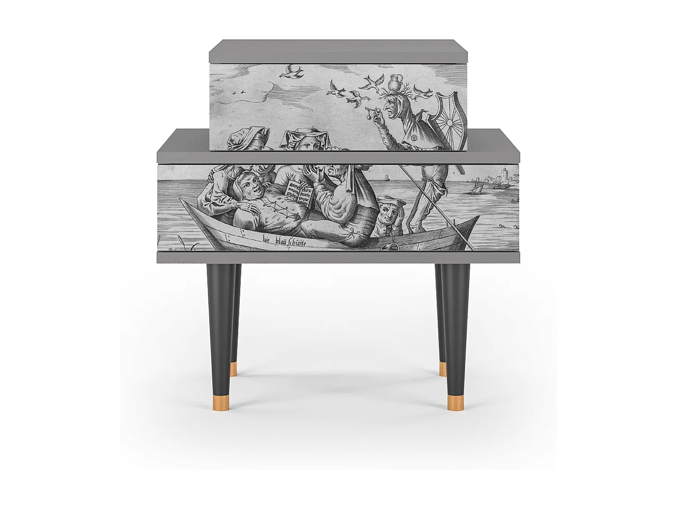 Stolik nocny - 58х58х41 cm - NS1 - Blau Schuyte, Szary