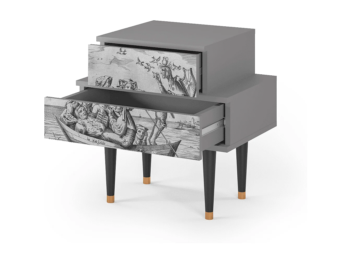 Stolik nocny - 58х58х41 cm - NS1 - Blau Schuyte, Szary