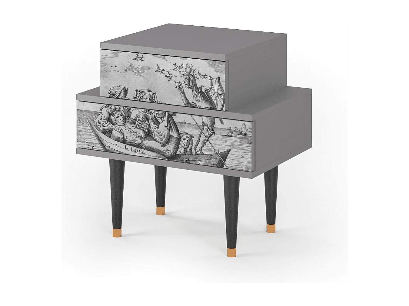 Table de nuit - 58х58х41 cm - NS1 - Blau Schuyte, Gris