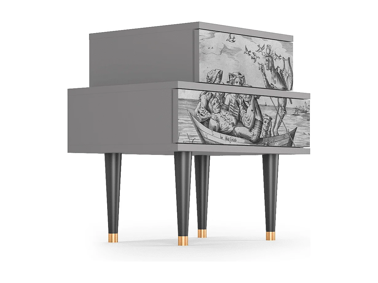 Table de nuit - 58х58х41 cm - NS1 - Blau Schuyte, Gris